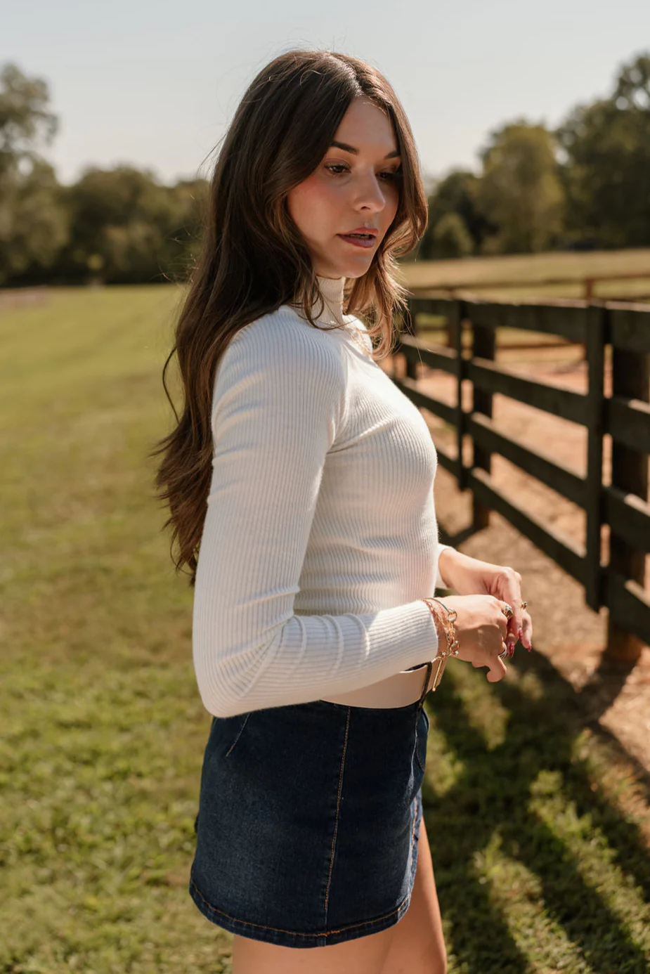 Shannon Cream Ribbed Mock Neck Top - Image 5
