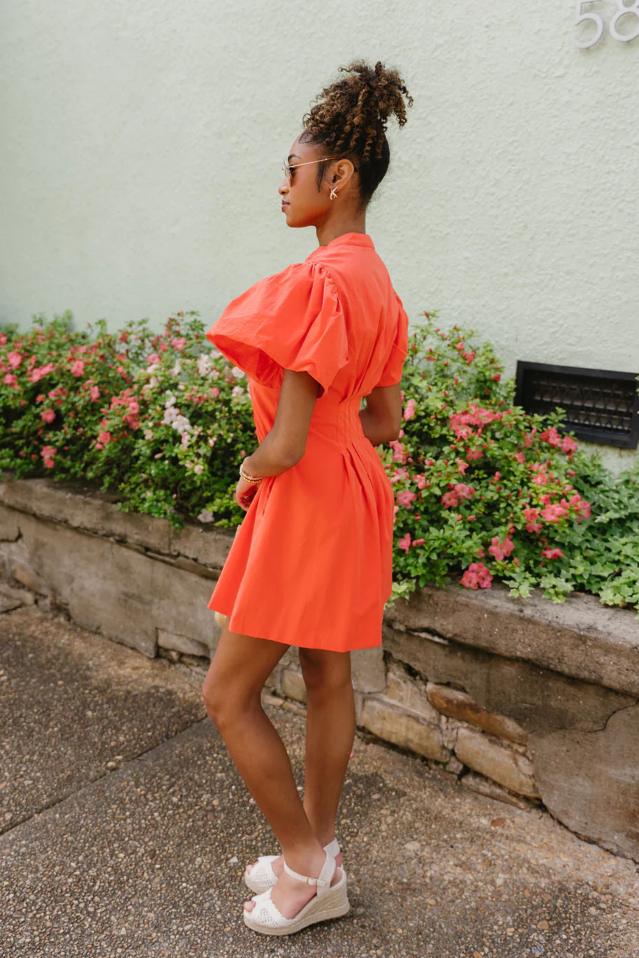 Shawna Coral Puff Sleeve Mini Dress - Image 6