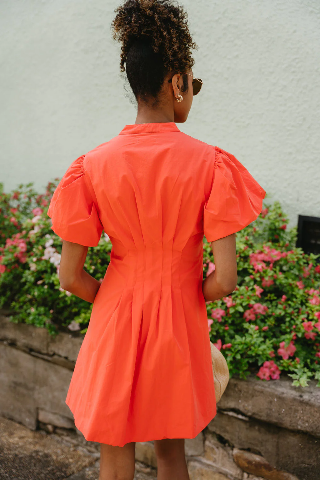 Shawna Coral Puff Sleeve Mini Dress - Image 7