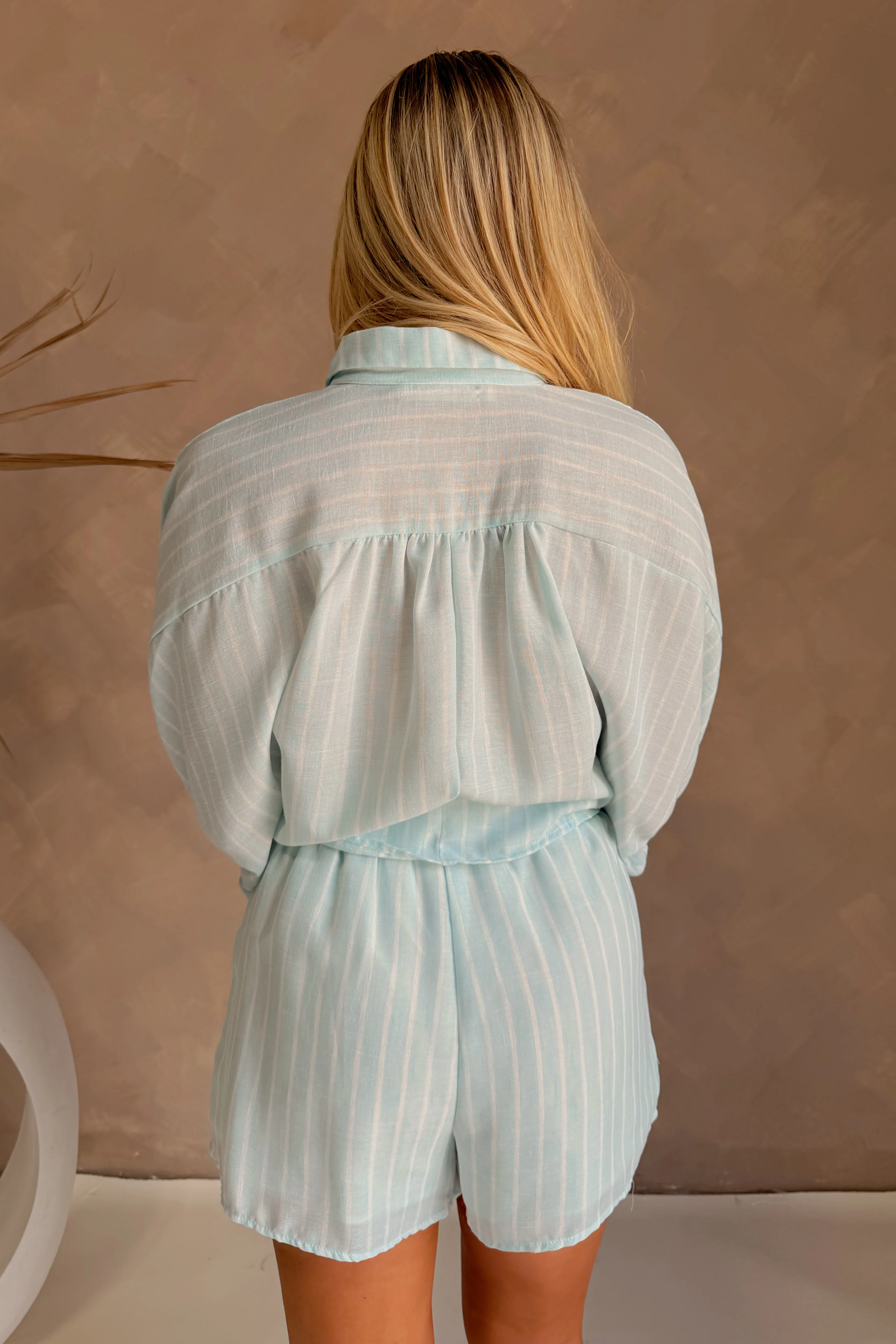 Shea Light Blue & White Striped Top - Image 4