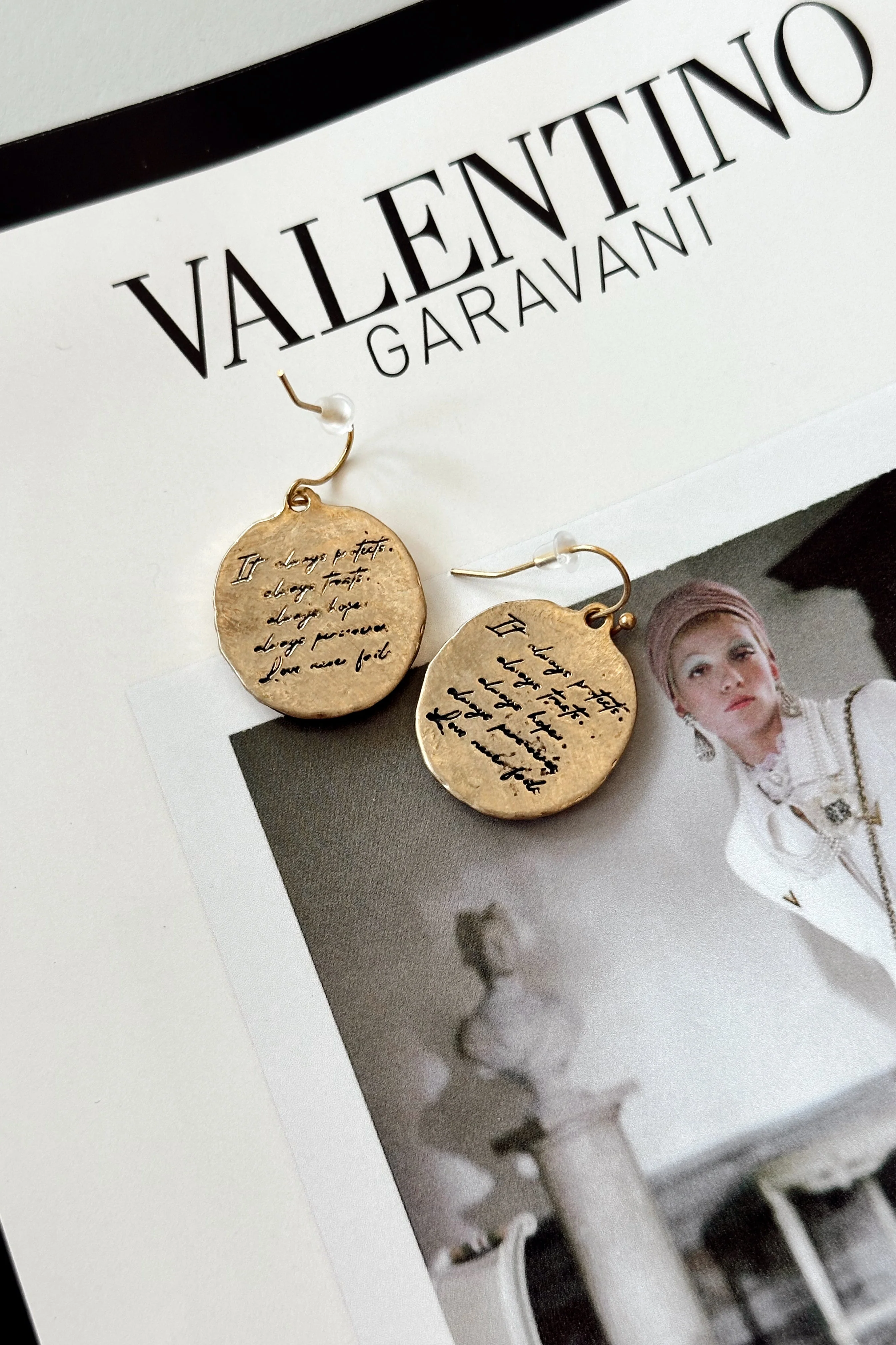 Shiloh Gold & Silver Cross Medallion Earrings - Image 3
