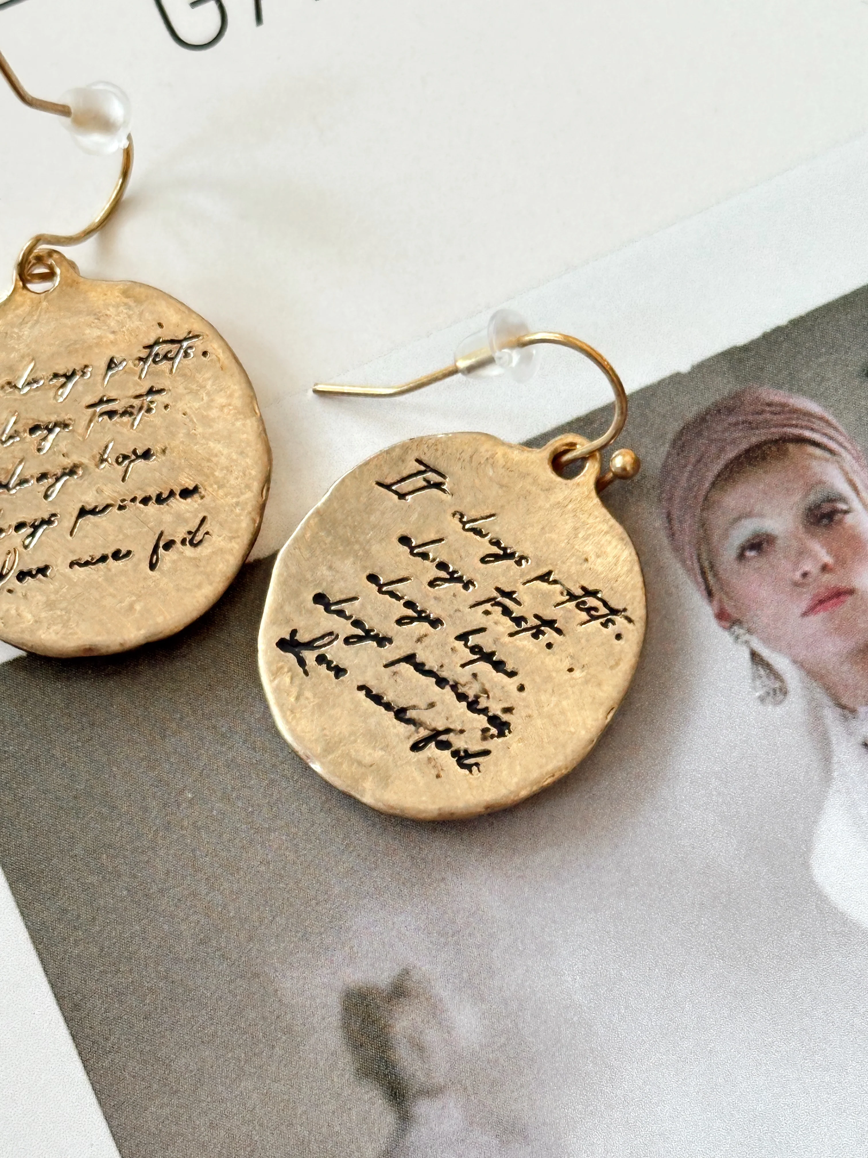Shiloh Gold & Silver Cross Medallion Earrings - Image 4