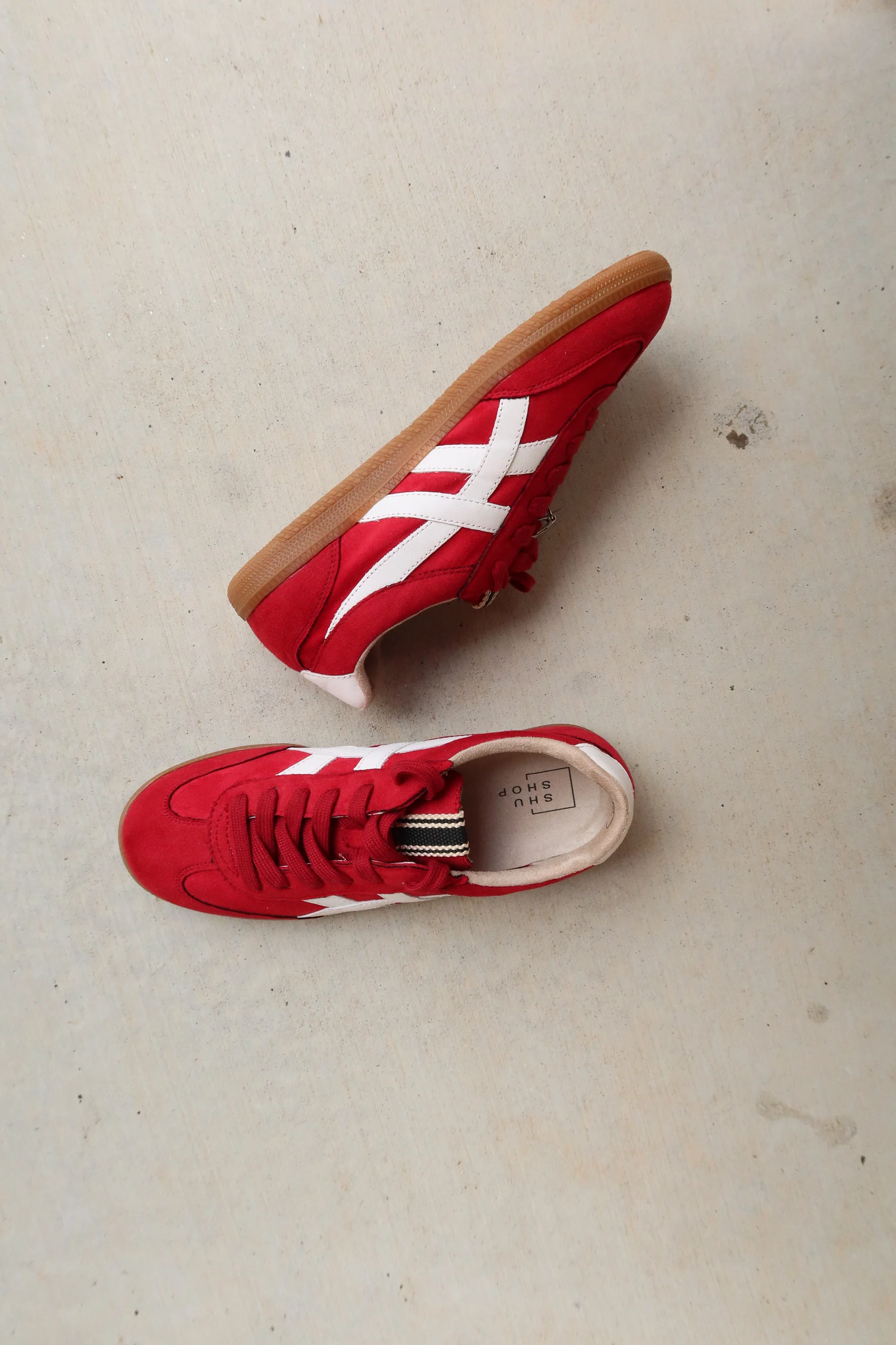 Shu Shop Sasha Red Suede Sneaker - Image 3