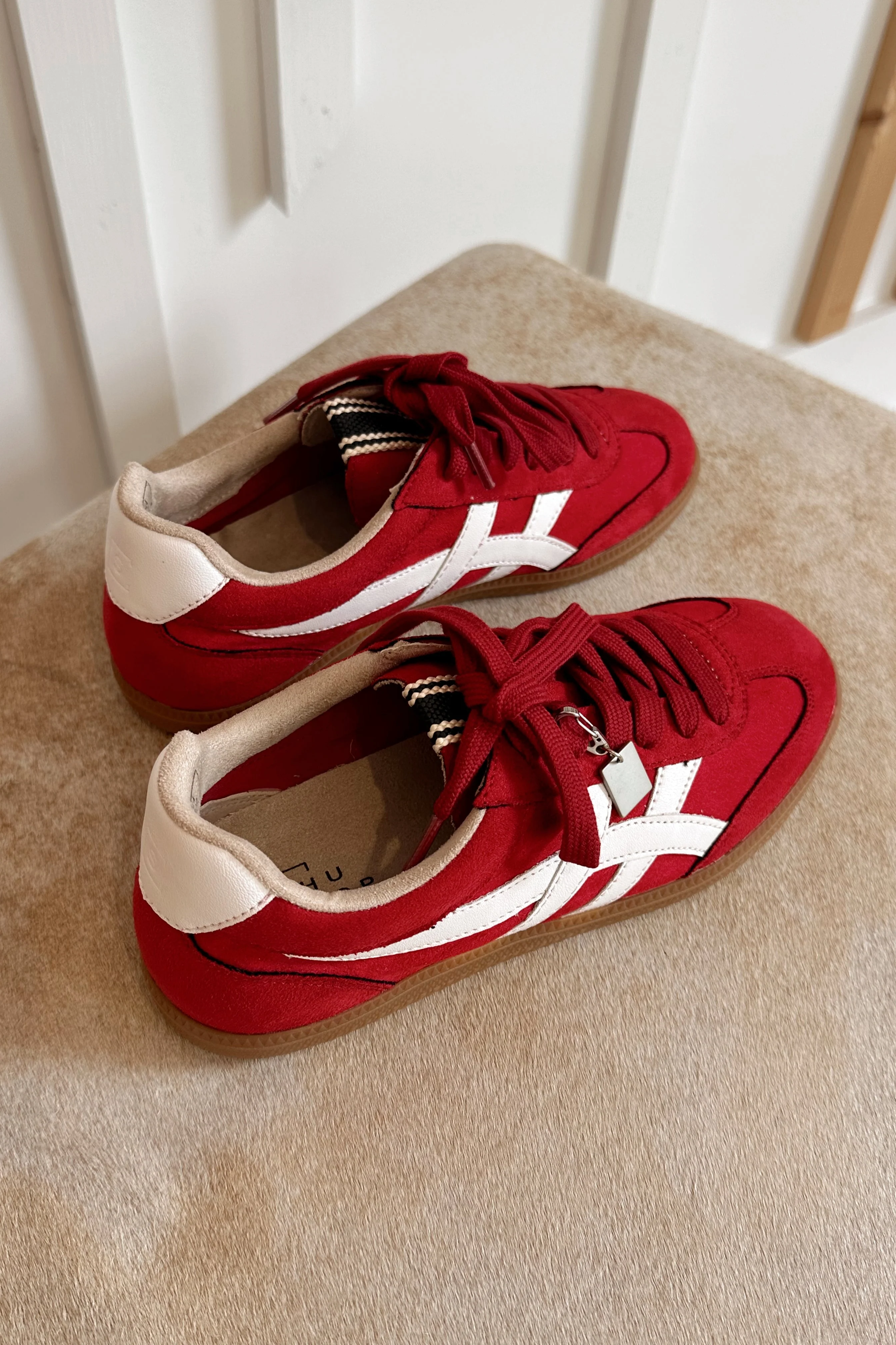 Shu Shop Sasha Red Suede Sneaker - Image 7