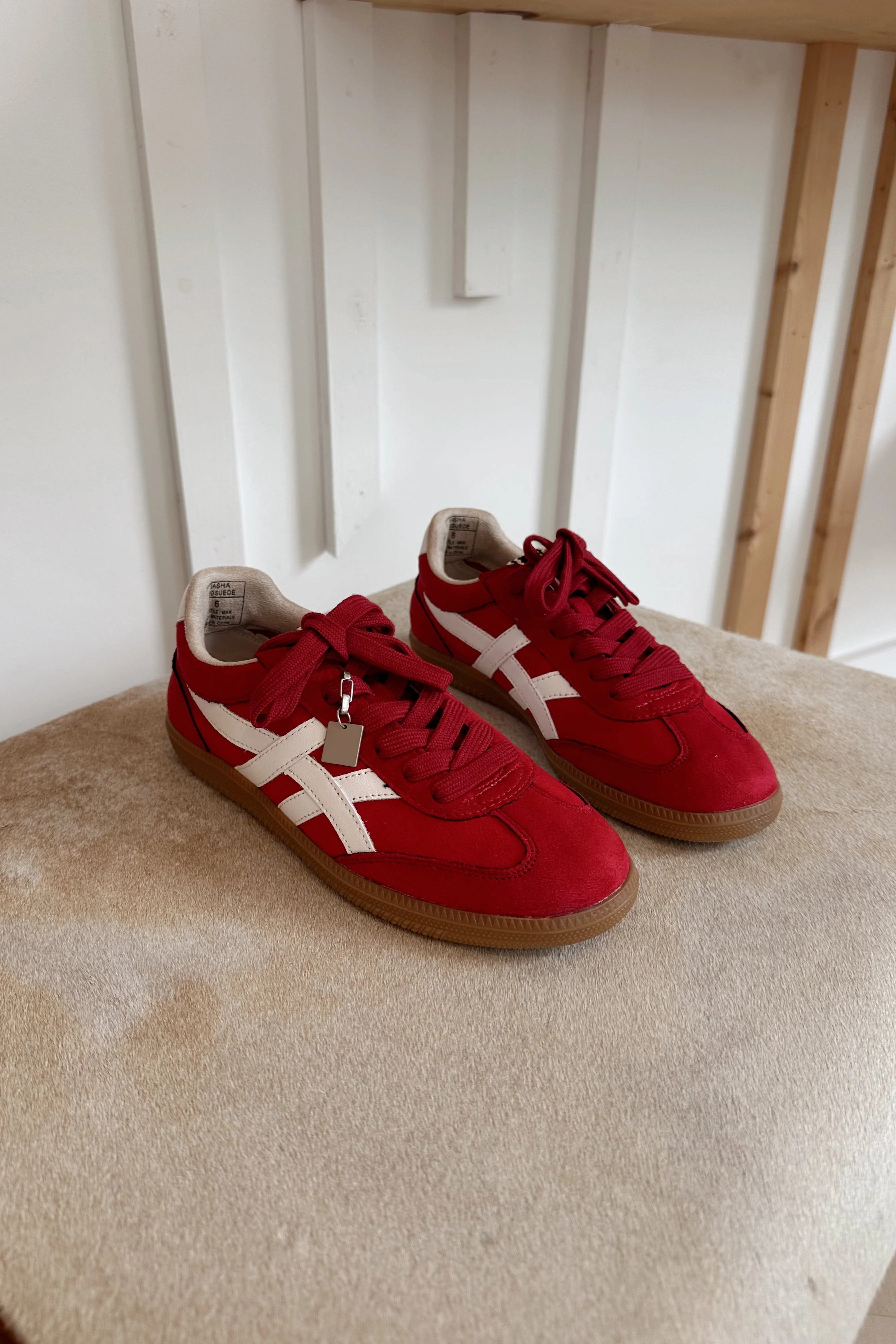 Shu Shop Sasha Red Suede Sneaker - Image 9