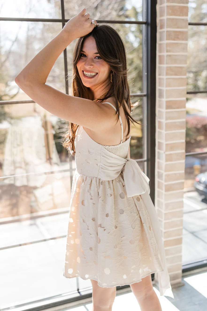 Sienna Cream Floral Flare Mini Dress