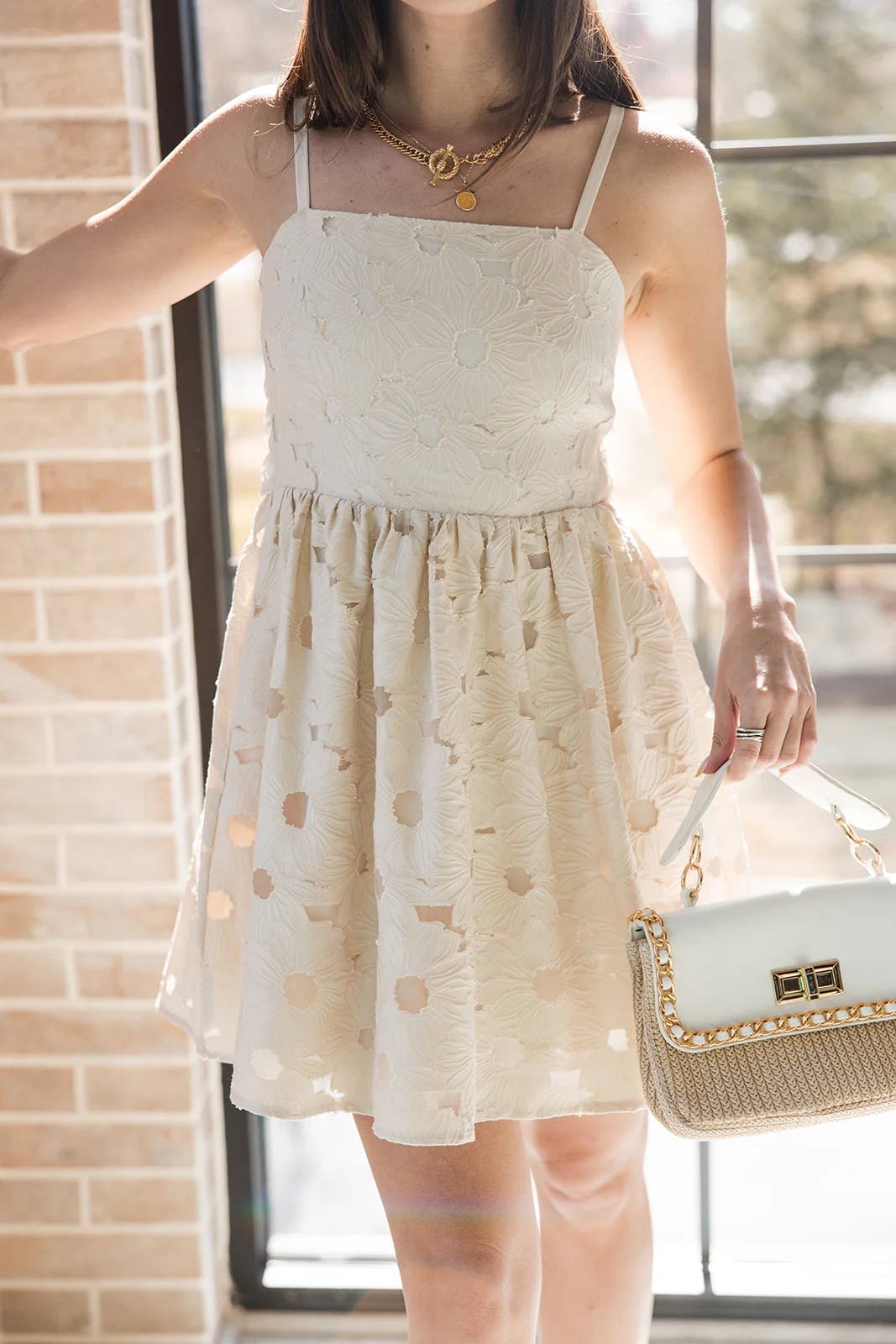 Sienna Cream Floral Flare Mini Dress - Image 4