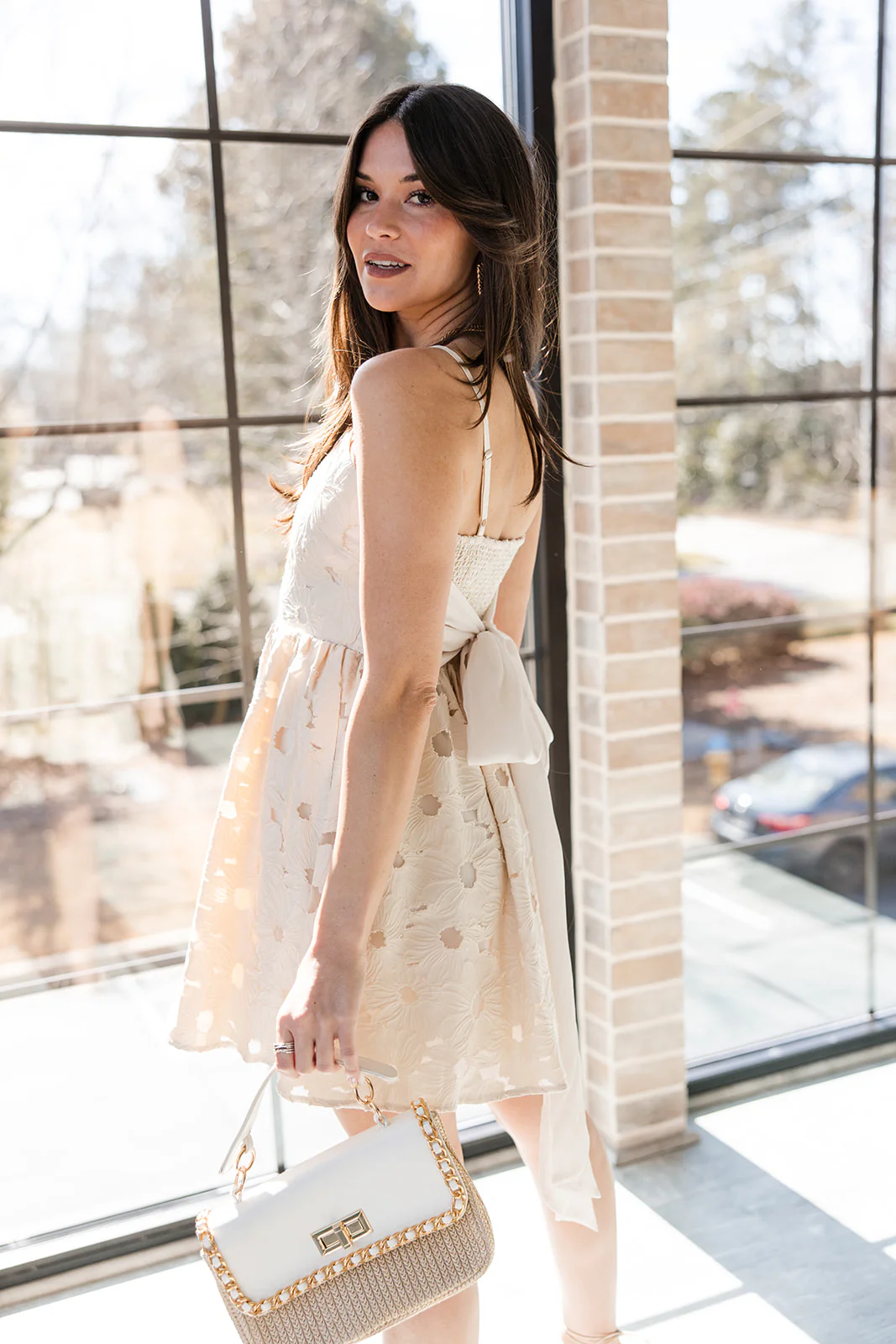 Sienna Cream Floral Flare Mini Dress - Image 5