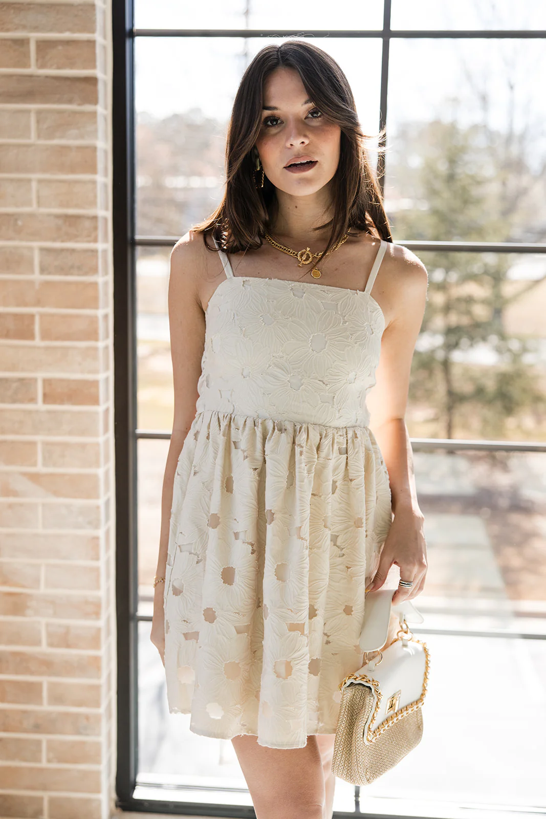 Sienna Cream Floral Flare Mini Dress - Image 8