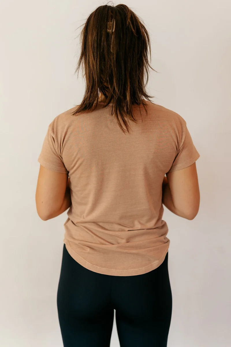 Sienna Taupe Basic Short Sleeve Top - Image 6