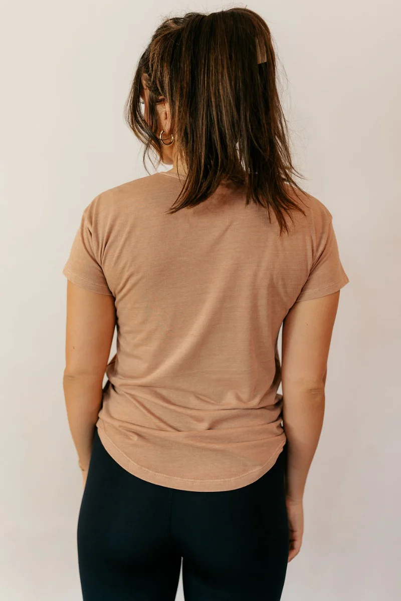Sienna Taupe Basic Short Sleeve Top - Image 7