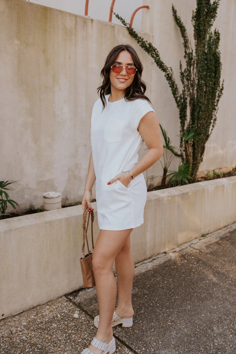 Sienna White Knit Mini Dress - Image 3