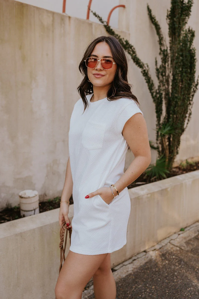 Sienna White Knit Mini Dress - Image 4