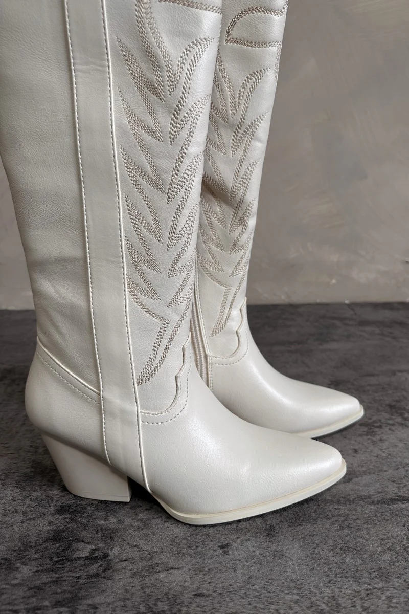 Sierra Cream Western Boots - Image 4