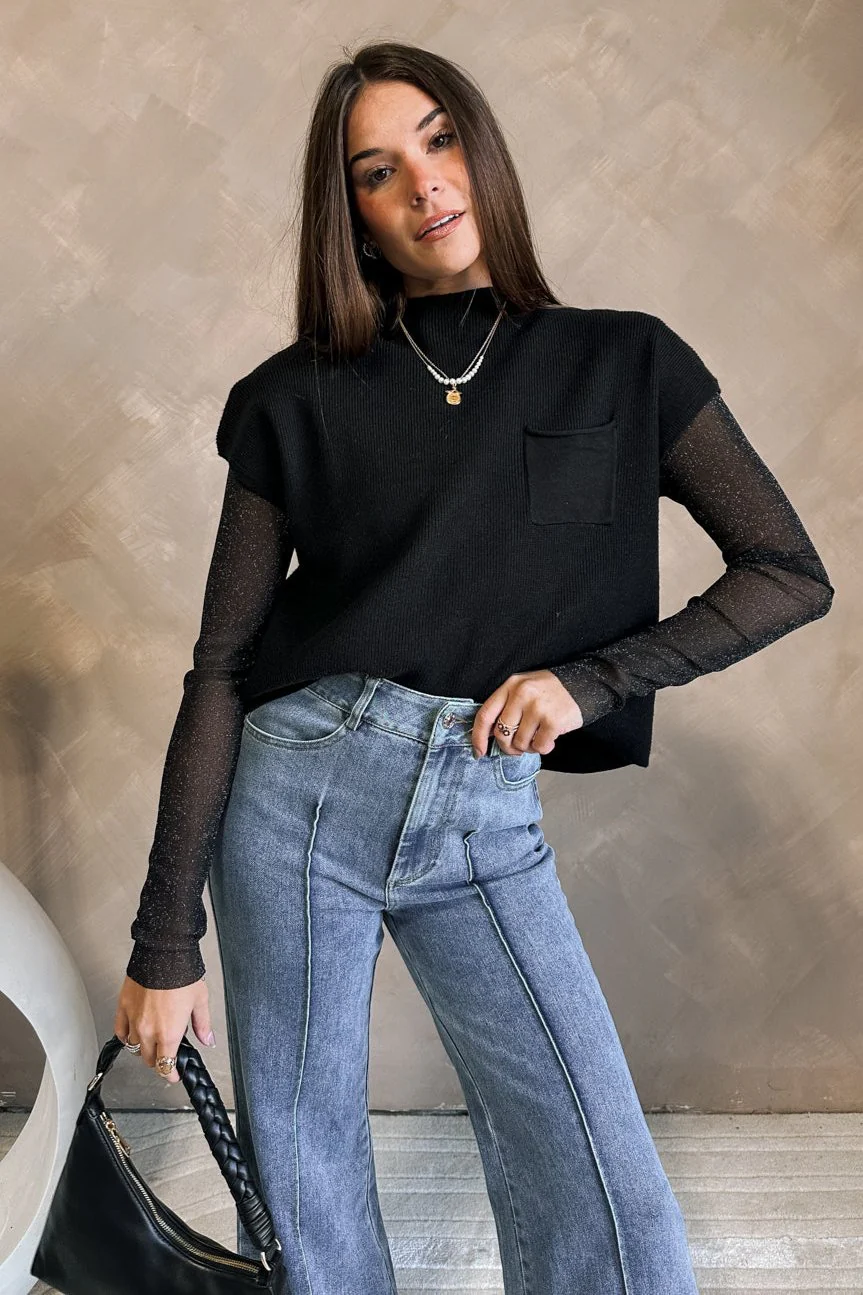Carissa Ribbed Knit Pocket Sweater - Image 2