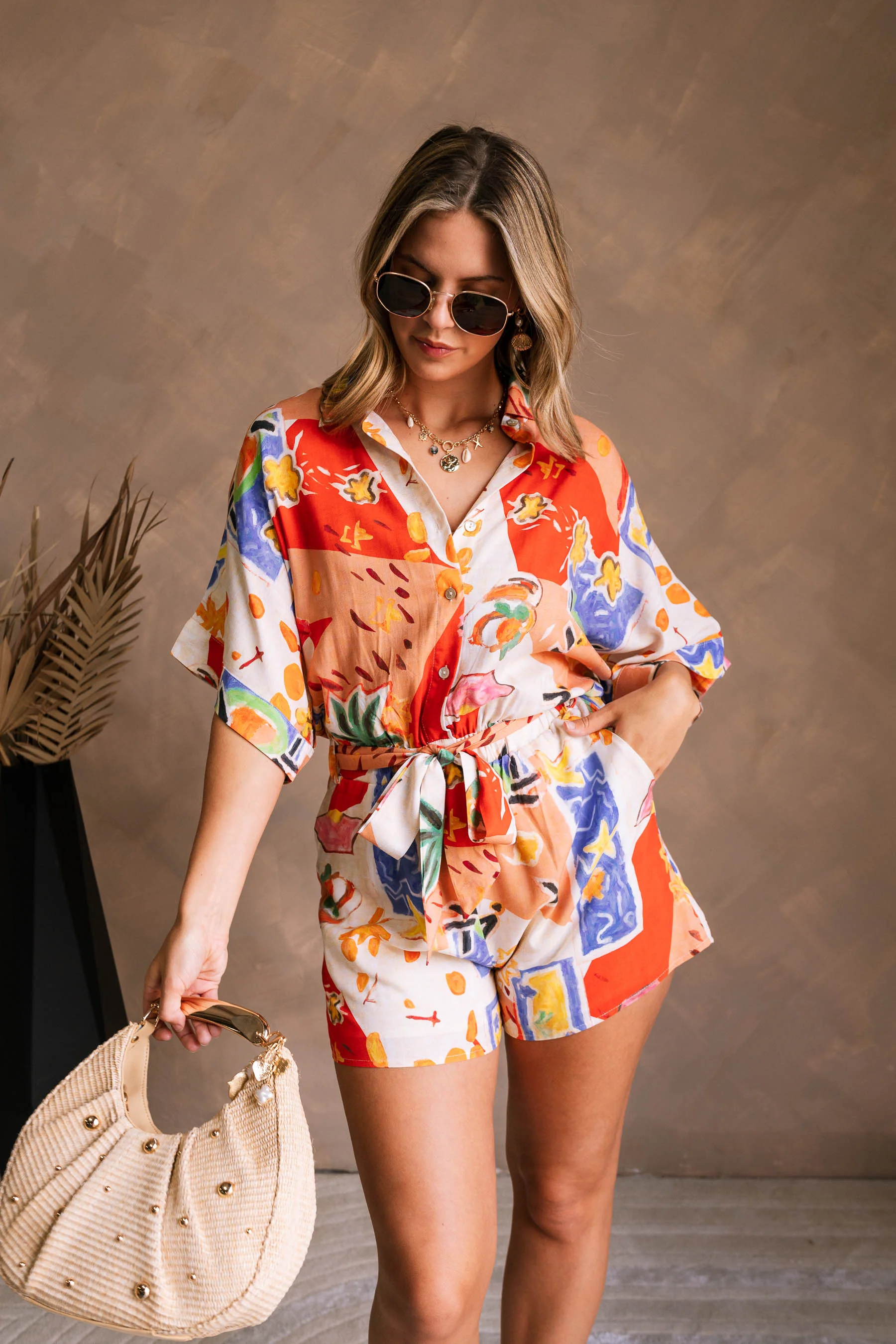 Skyler Resort Multi Tie Waist Romper - Image 5