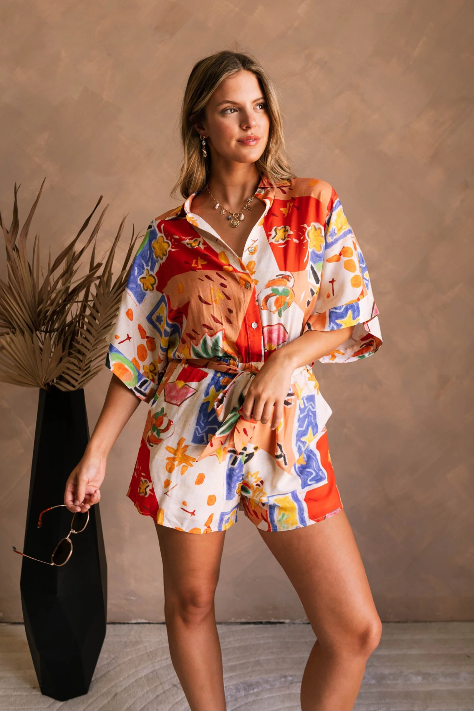 Skyler Resort Multi Tie Waist Romper - Image 7