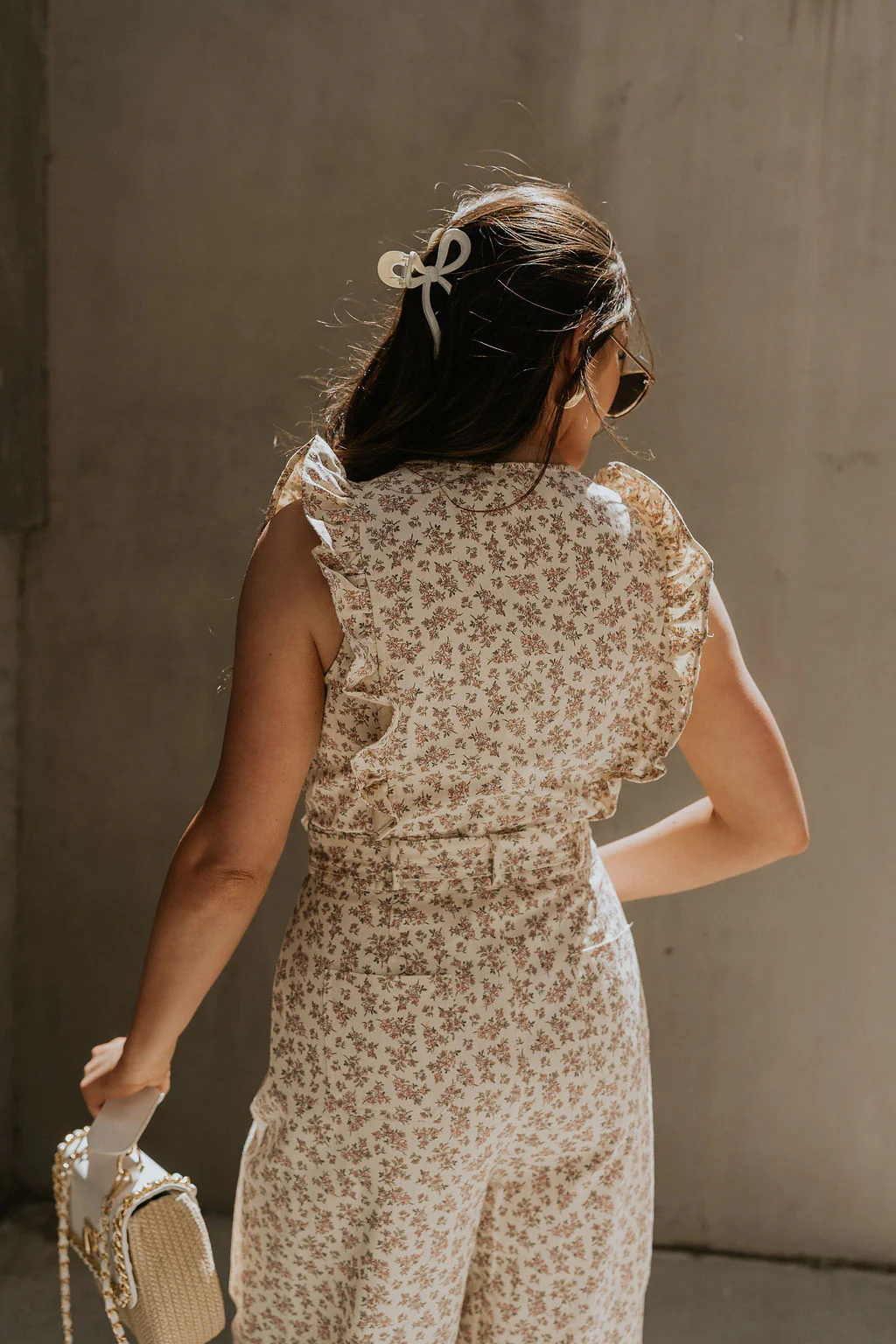 Myla Cream Pink Floral Sleeveless Jumpsuit - Image 6