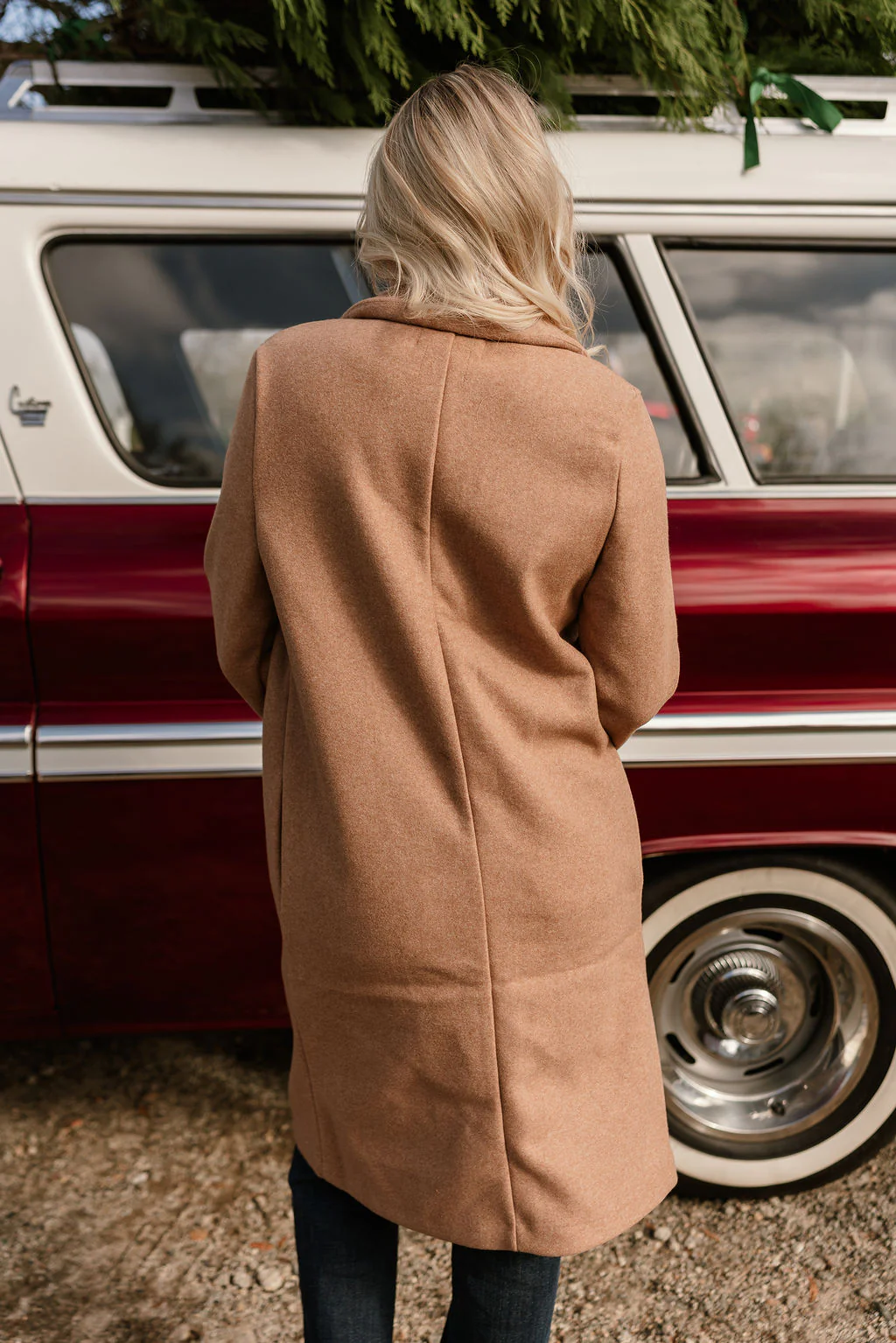Sloan Camel Collared Midi Coat - Image 4