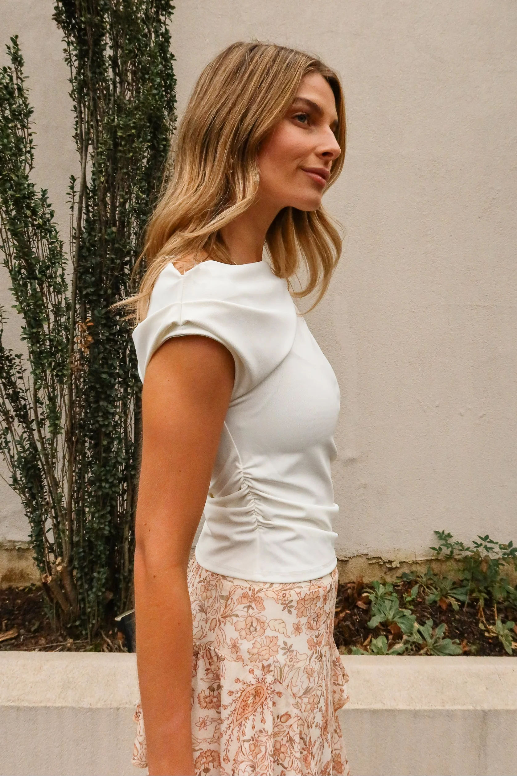 Sloan White Ruched Top - Image 3
