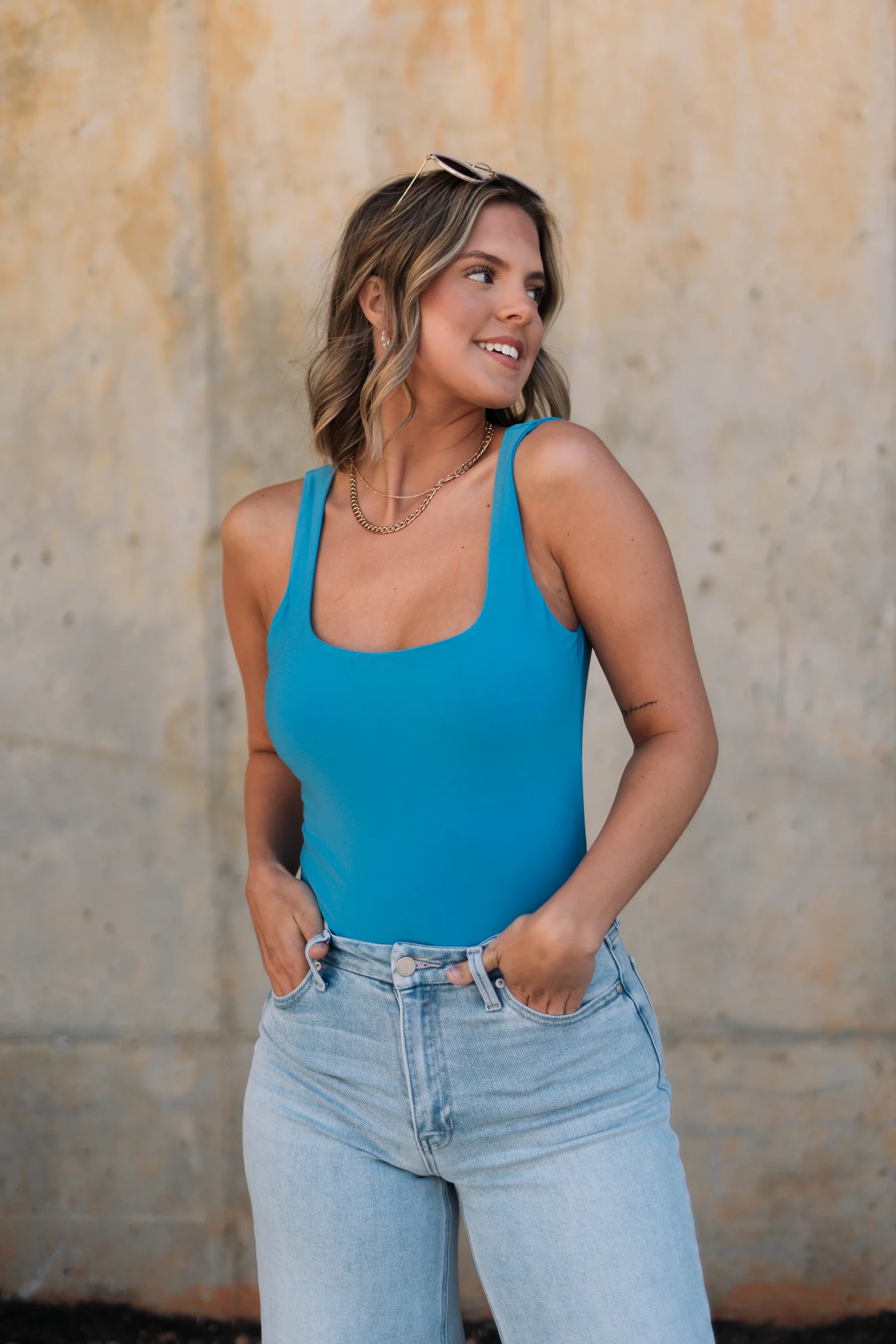 Sloane Blue Sleeveless Bodysuit - Image 6