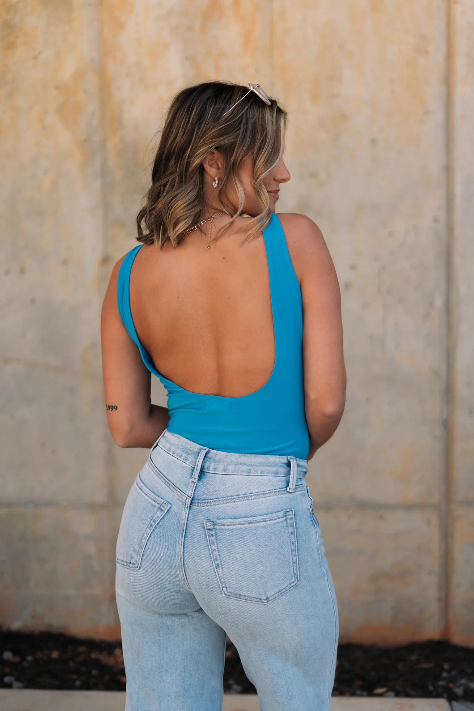 Sloane Blue Sleeveless Bodysuit - Image 7
