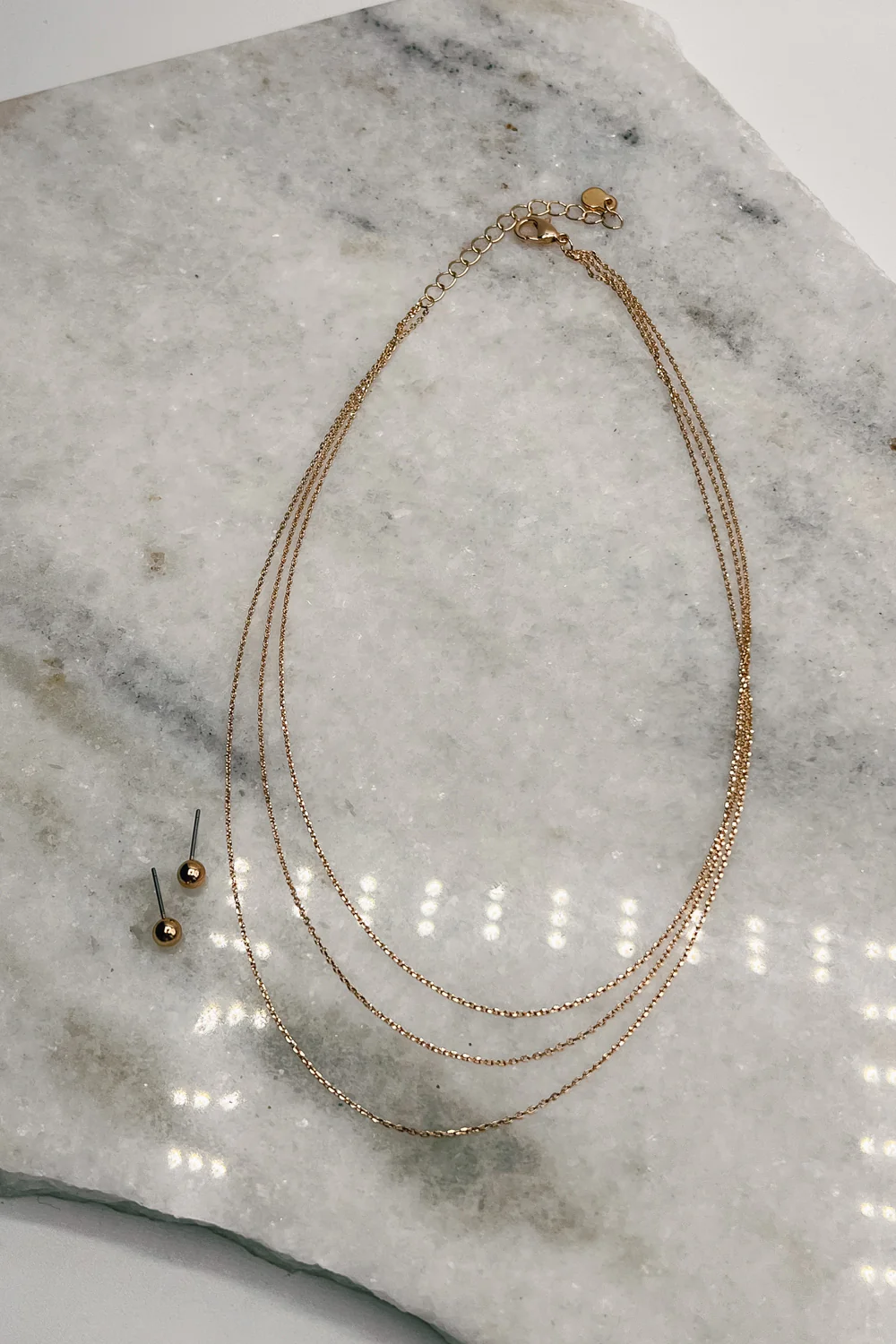 Sloane Gold Layered Necklace & Earring Set - Image 2