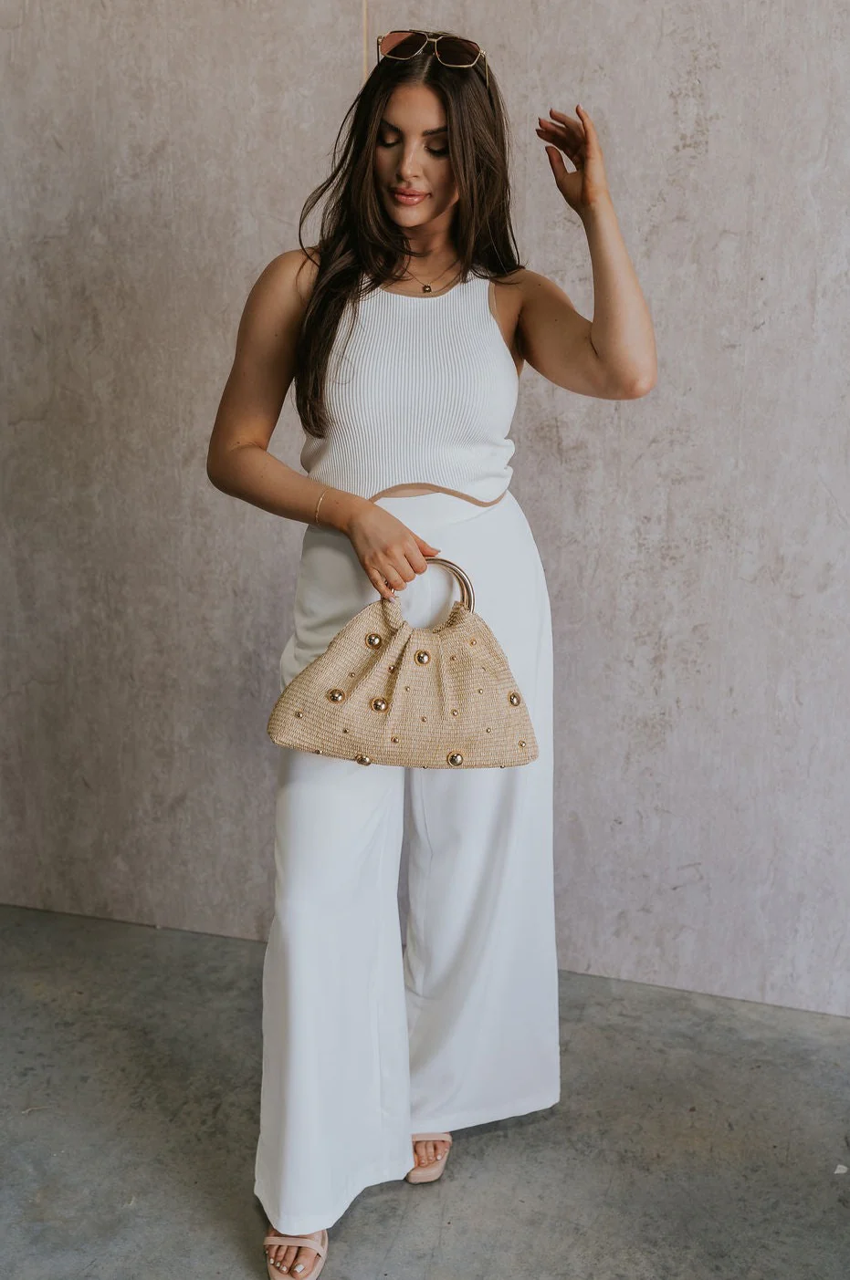 Sloane White Wide Leg Pants