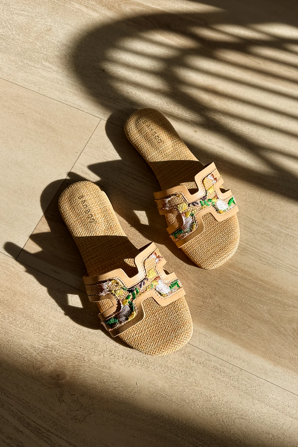 Smile Natural Raffia Slide-On Sandal