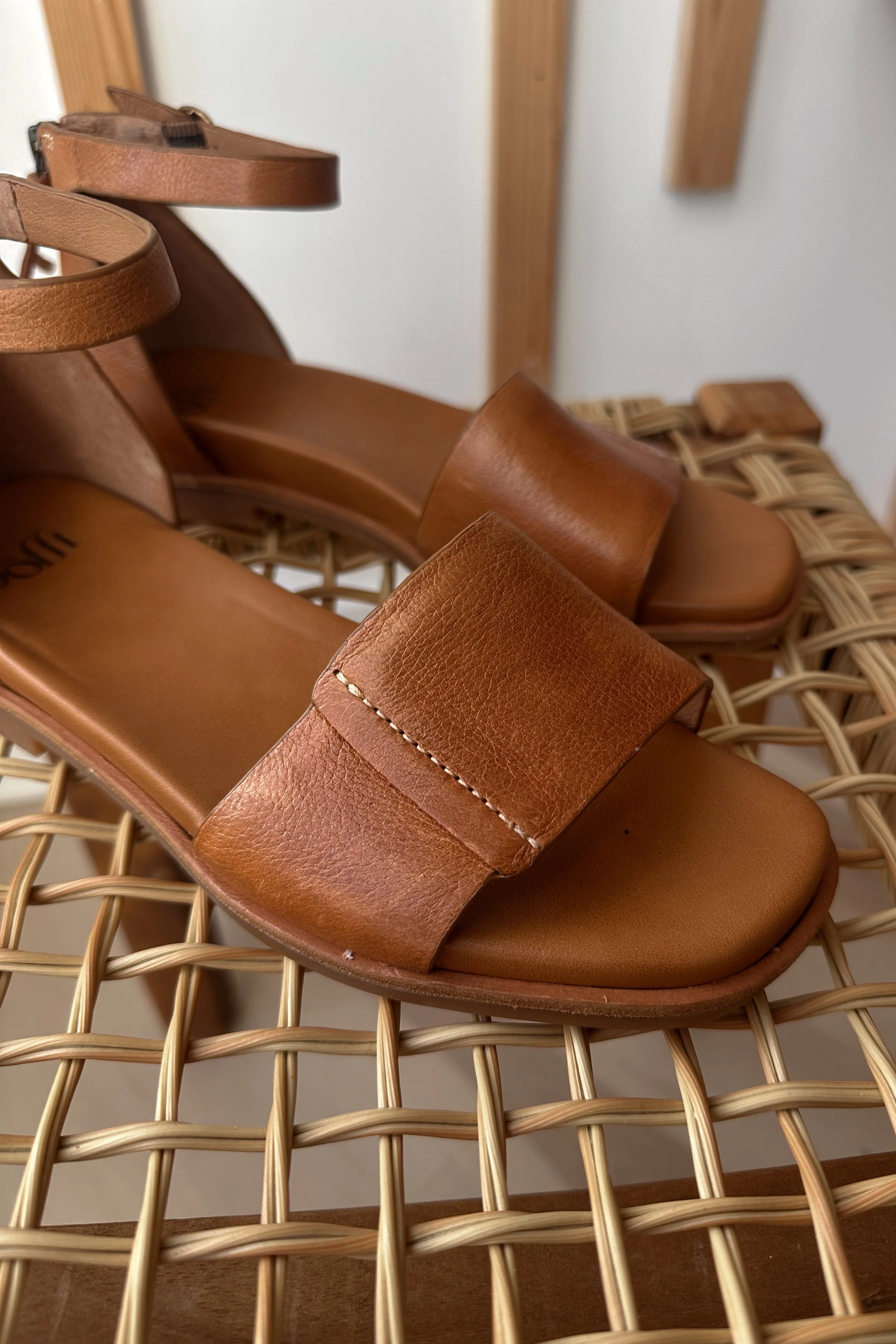 Sofft Reyna Cognac Flat Sandals - Image 2