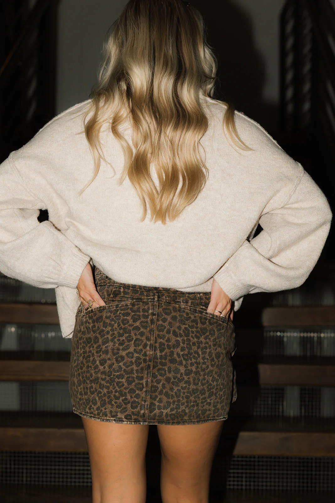 Sofie Leopard Denim Cargo Skirt - Image 8