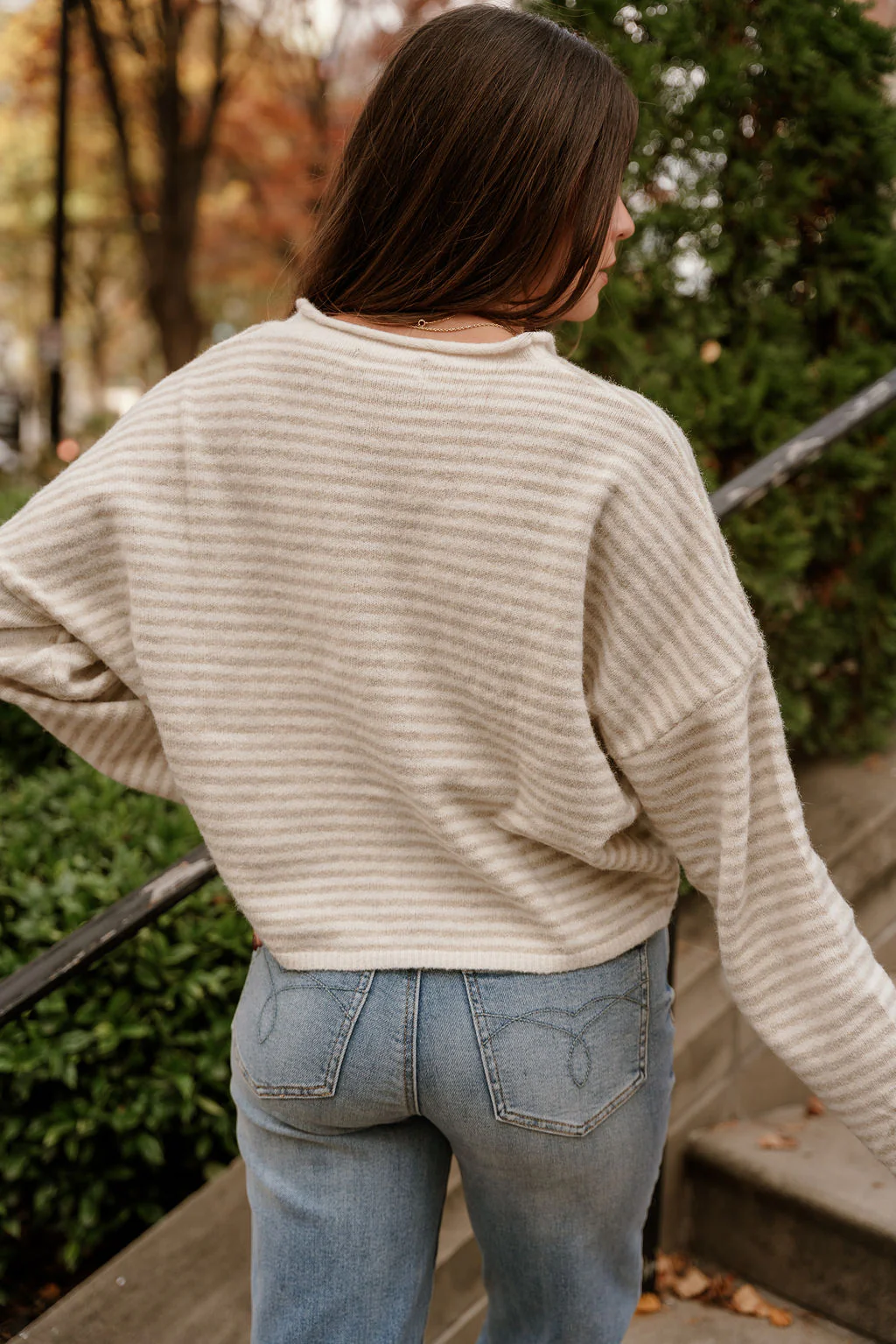 Solana Cream & Natural Stripe Knit Cardigan - Image 5