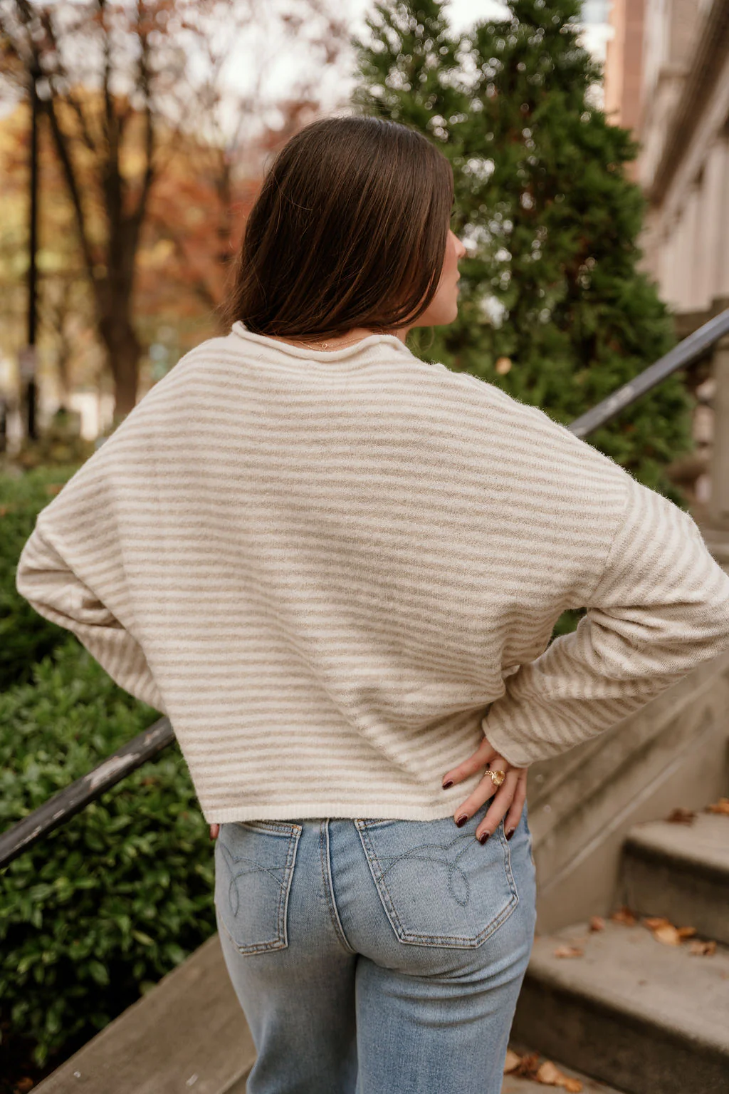 Solana Cream & Natural Stripe Knit Cardigan - Image 6
