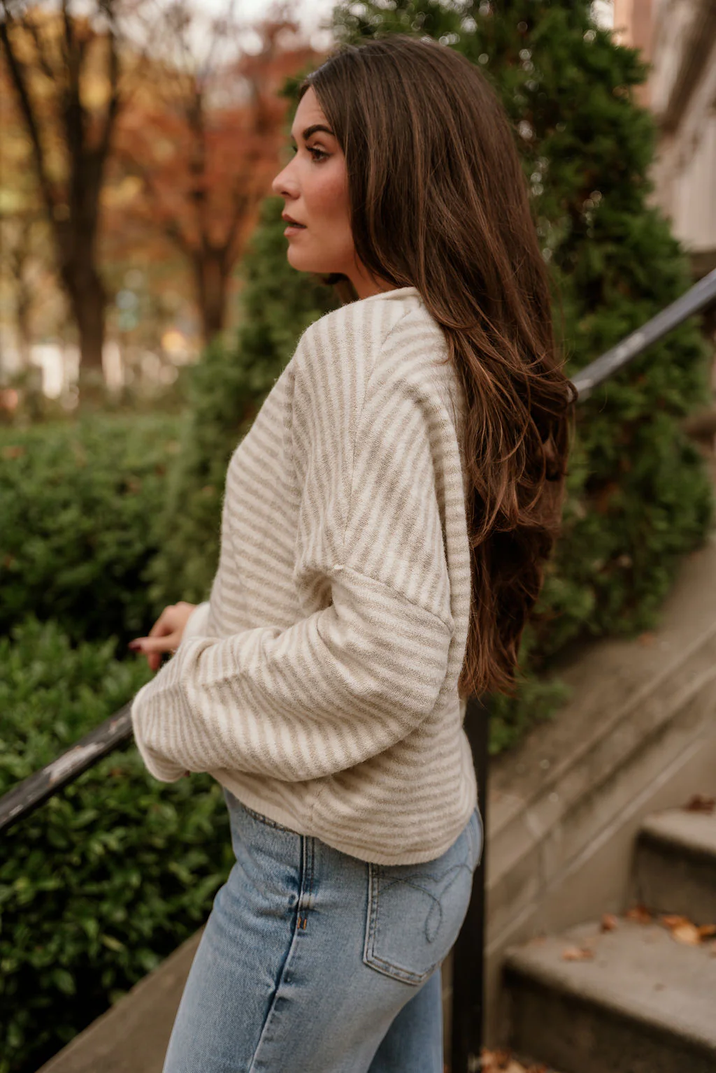 Solana Cream & Natural Stripe Knit Cardigan - Image 7