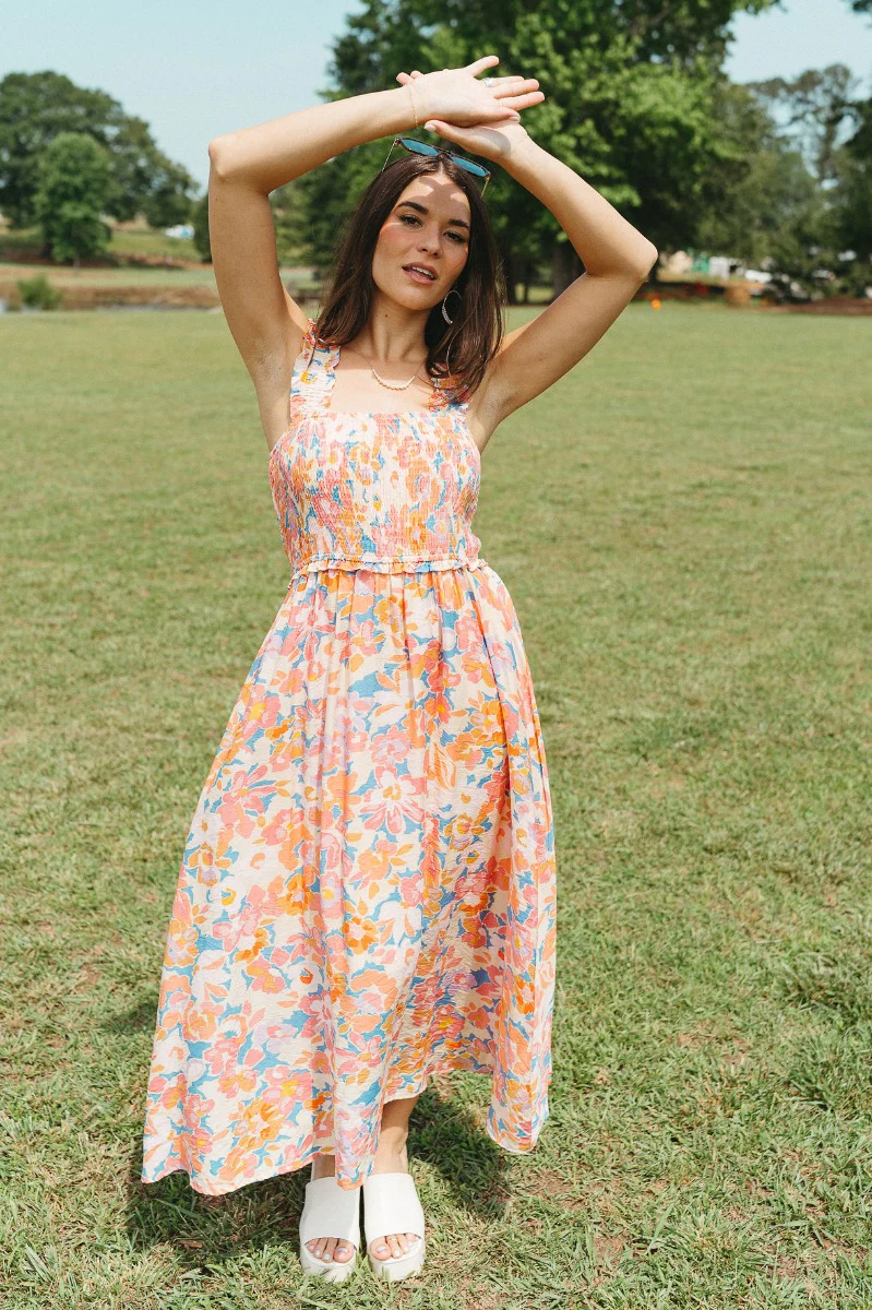 Something Beautiful Floral Midi Dress