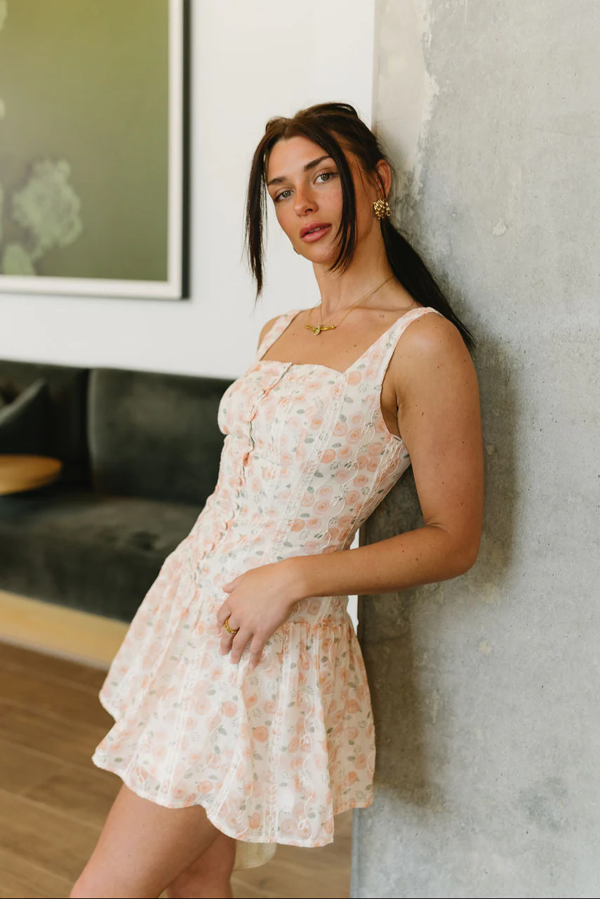 Sonja Floral Drop Waist Mini Dress