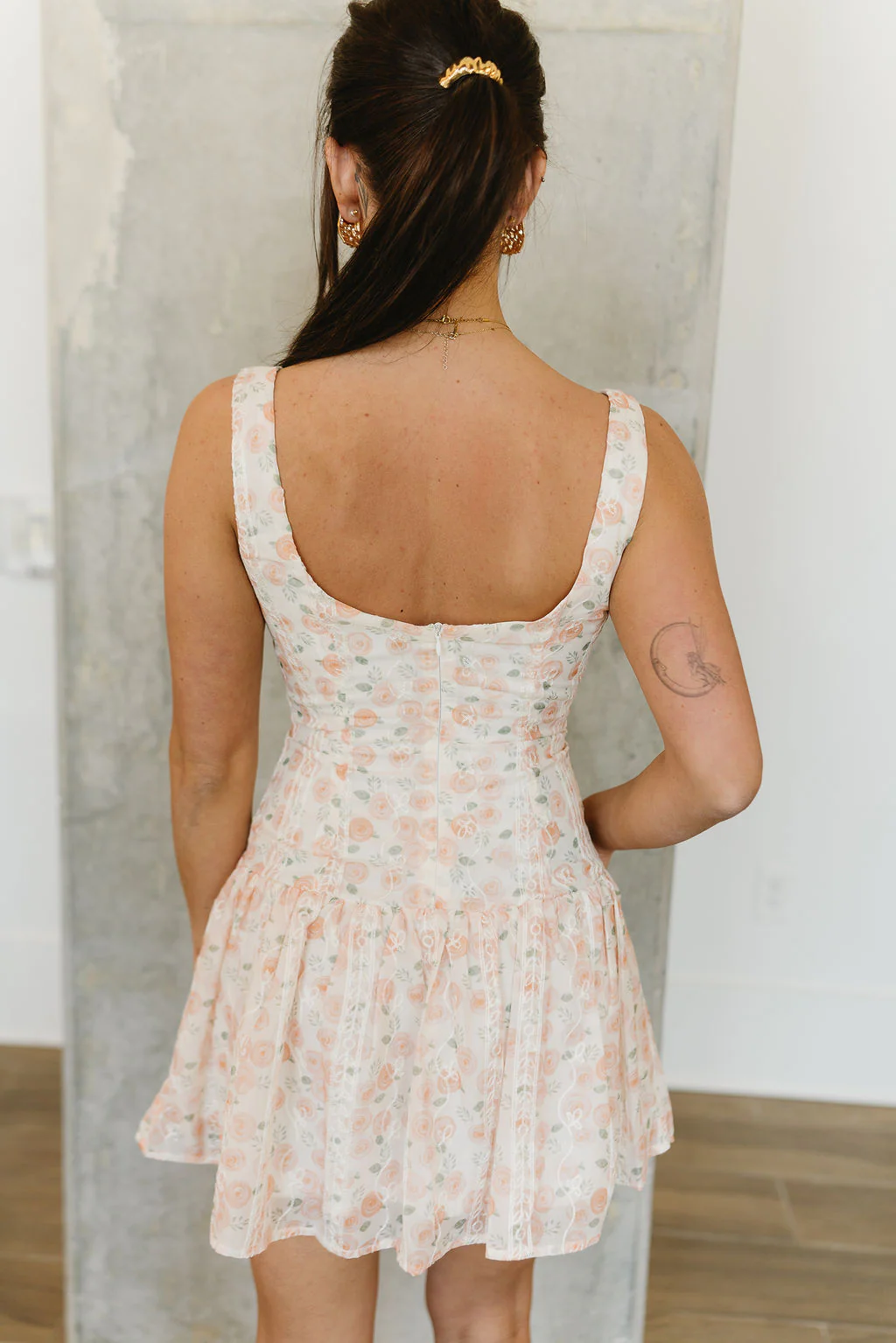 Sonja Floral Drop Waist Mini Dress - Image 9