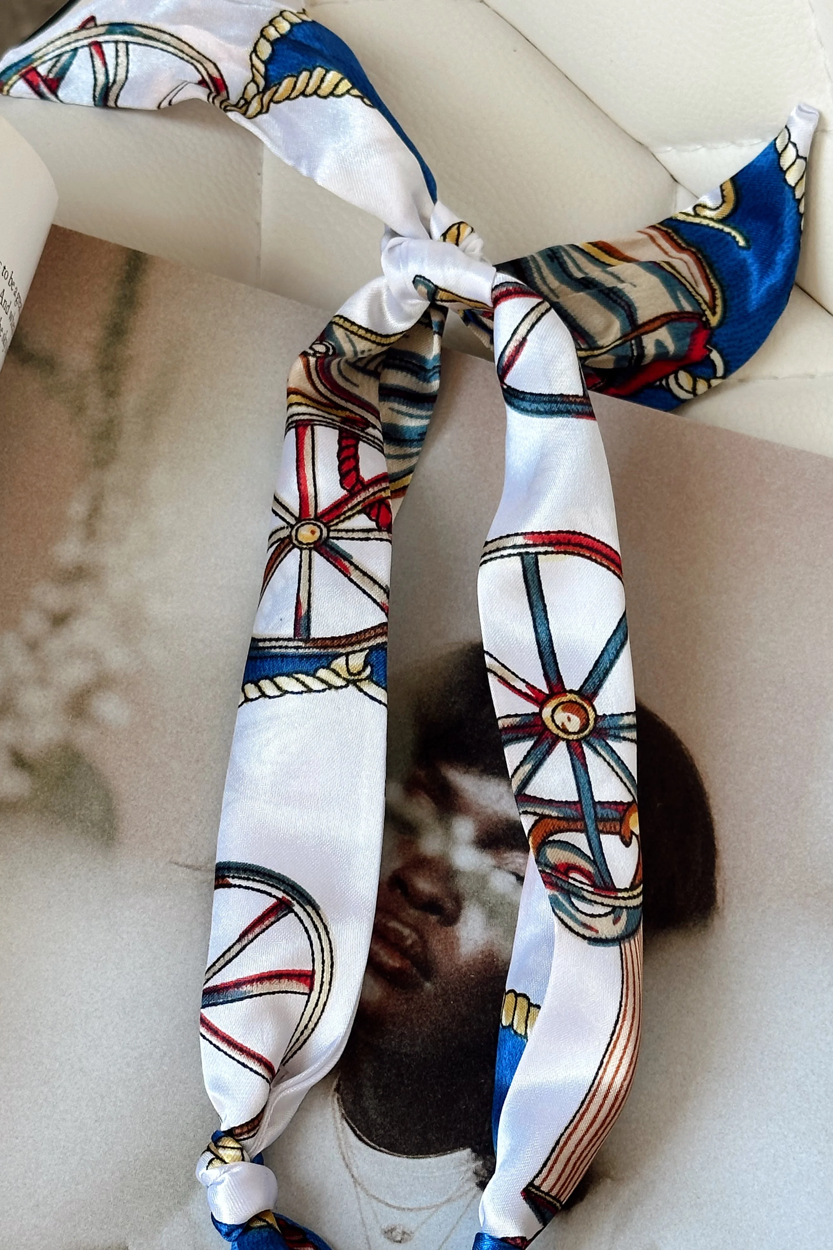 Sophia Blue Multi & Stone Scarf Necklace - Image 3