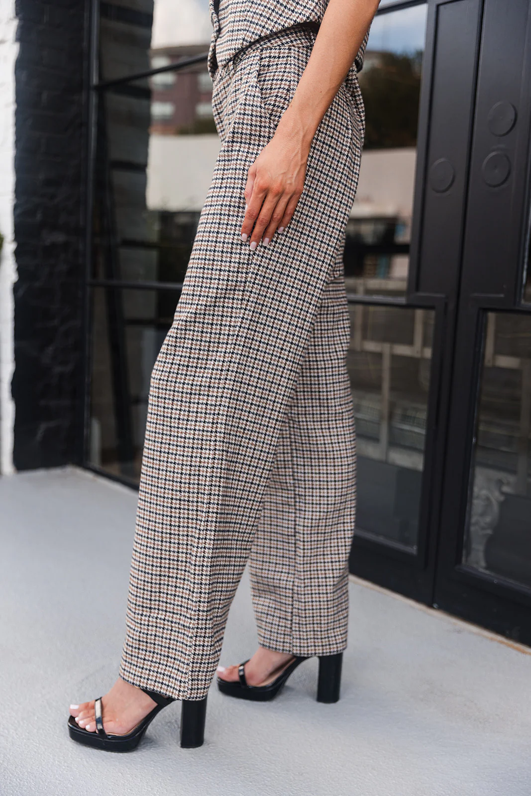 Sophia Brown & Black Houndstooth Pants - Image 4