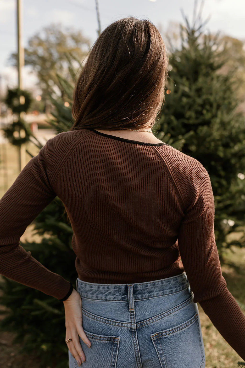 Sophia Brown & Black Ribbed Top - Image 8