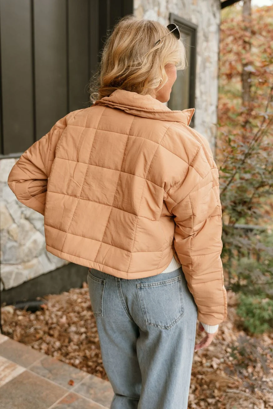 Sophia Camel Quilted Puffer Jacket - Image 14