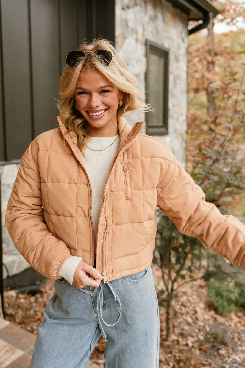 Sophia Camel Quilted Puffer Jacket - Image 5