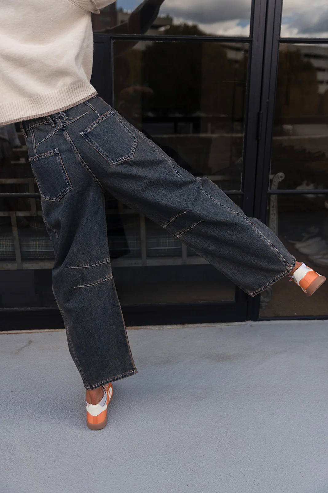 Sophia Dark Denim Barrel Jeans - Image 4