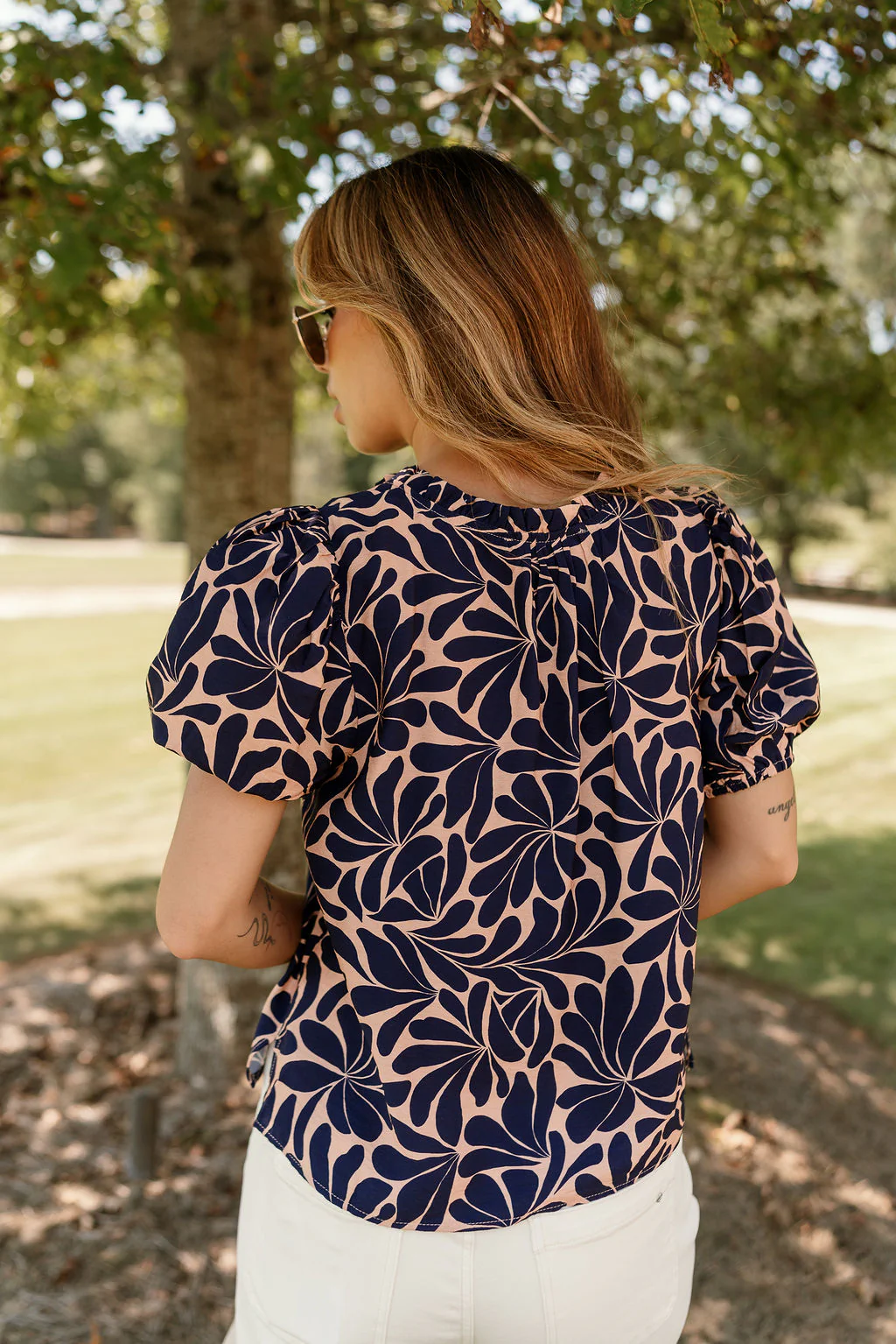 Sophia Navy & Clay Floral Top - Image 5