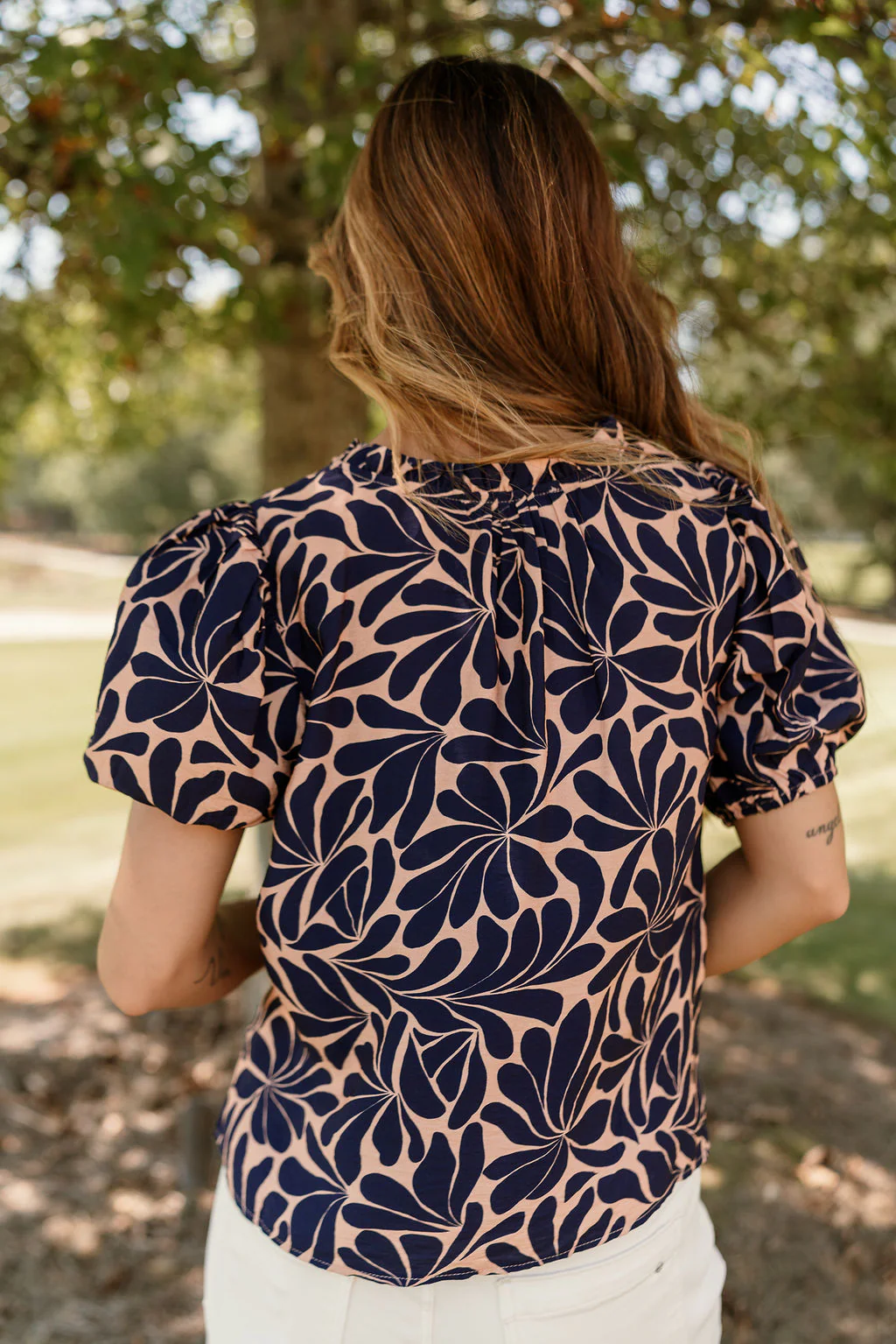 Sophia Navy & Clay Floral Top - Image 7