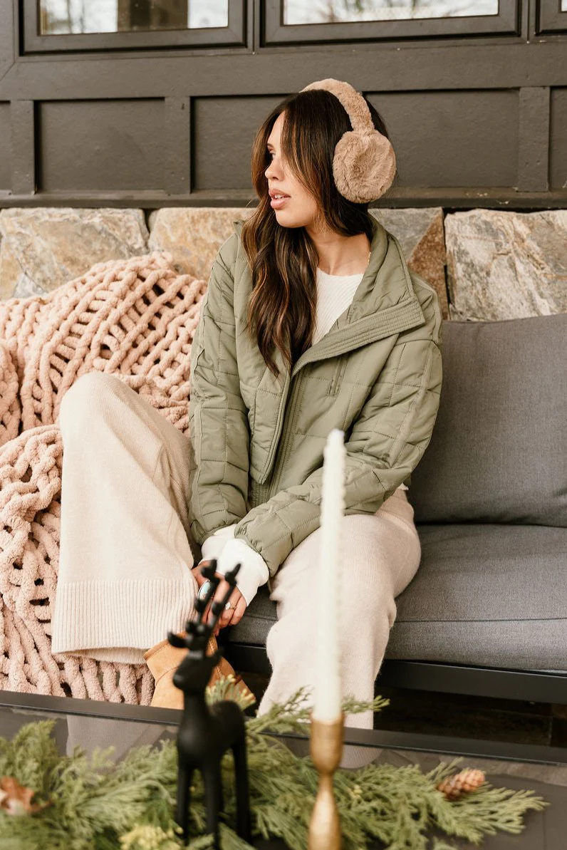 Sophia Olive Quilted Puffer Jacket - Image 9