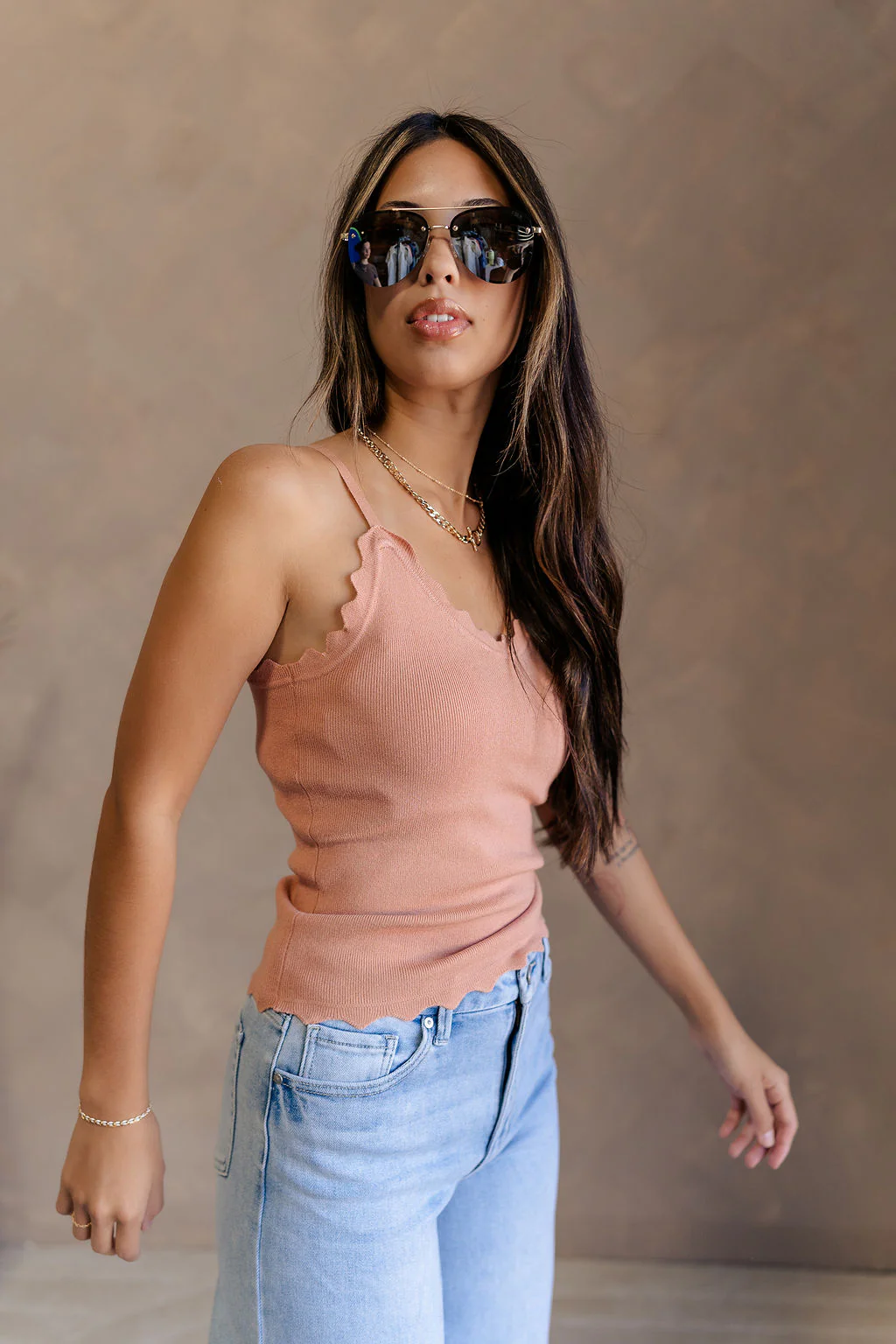 Sophia Scalloped Sleeveles Tank - Image 12