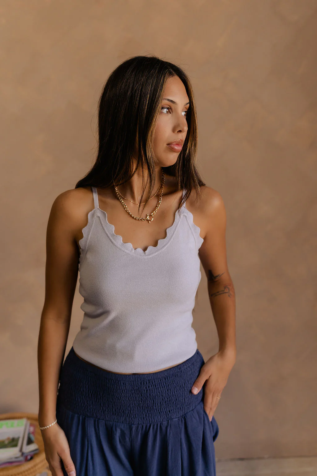 Sophia Scalloped Sleeveles Tank - Image 4