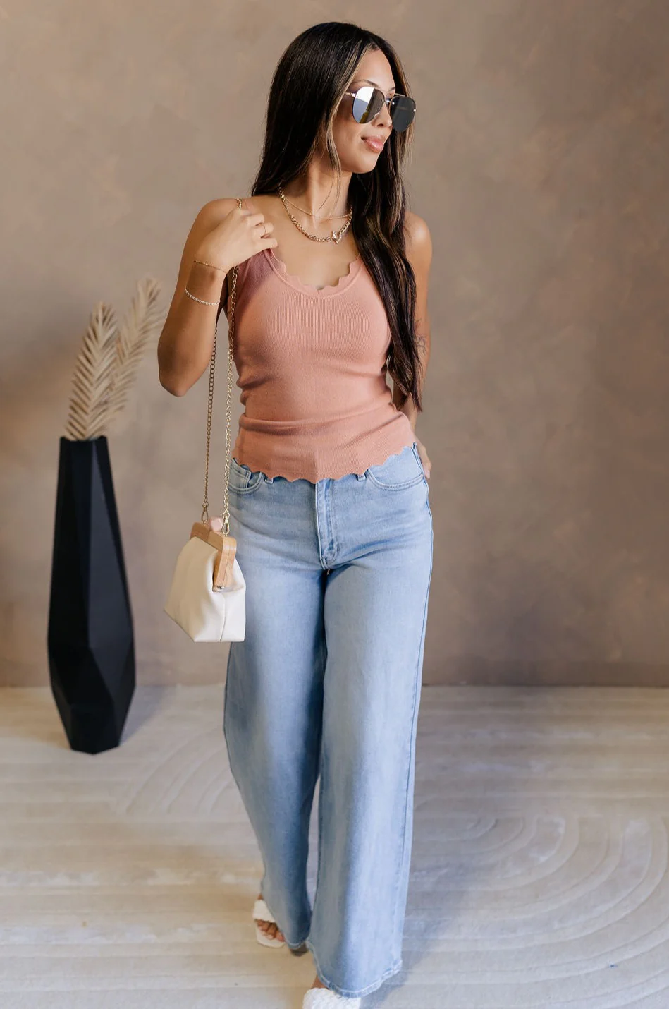 Sophia Scalloped Sleeveles Tank - Image 7
