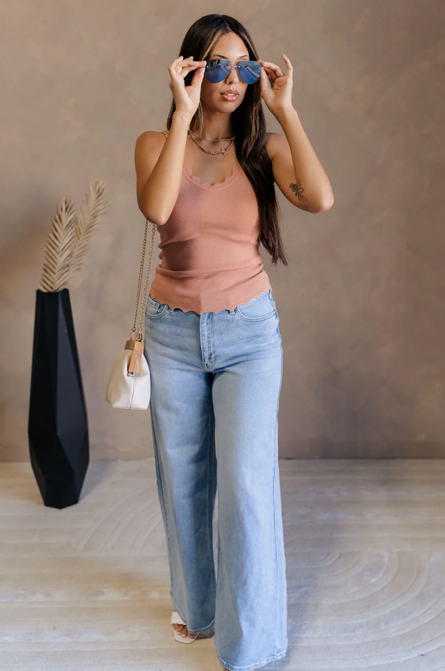 Sophia Scalloped Sleeveles Tank - Image 8